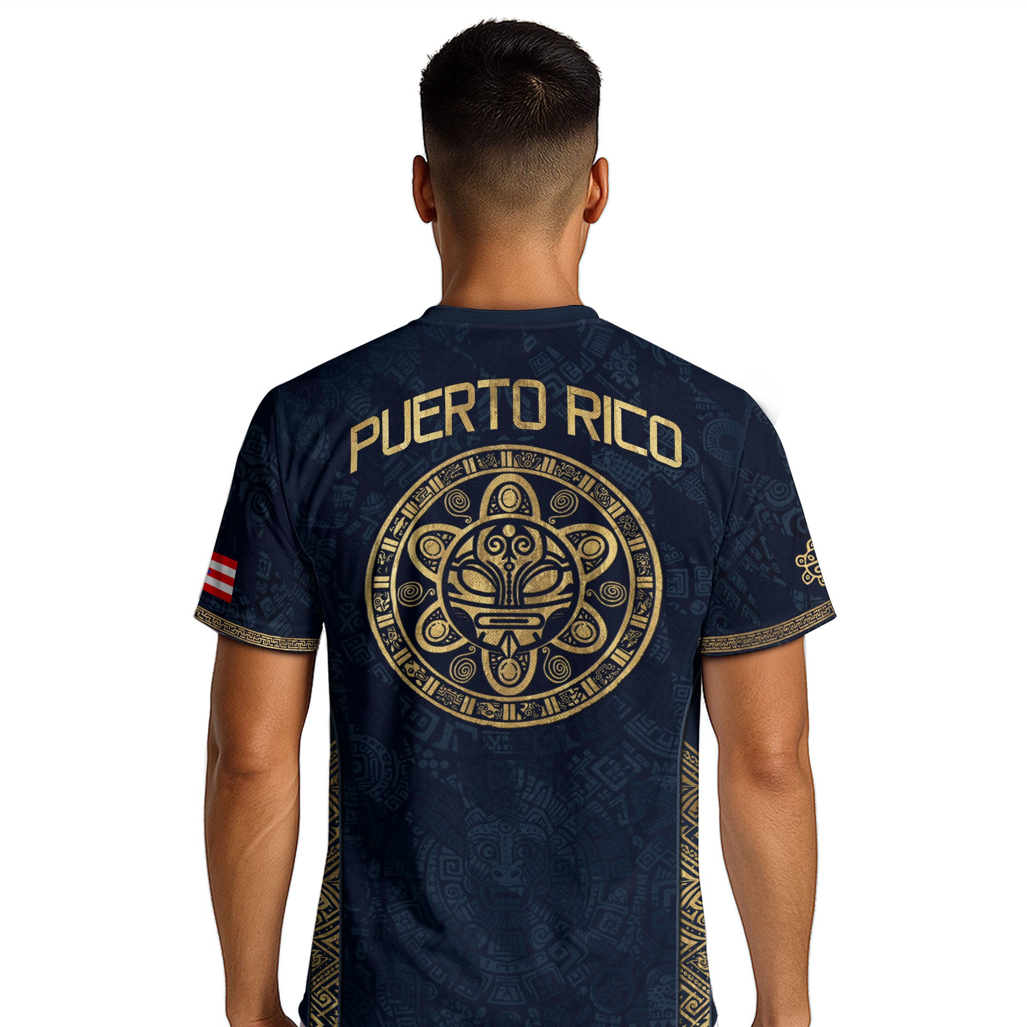 Puerto Rico Soccer Jersey - Taino Coqui Frog Navy Gold Boricua Pride Sportswear