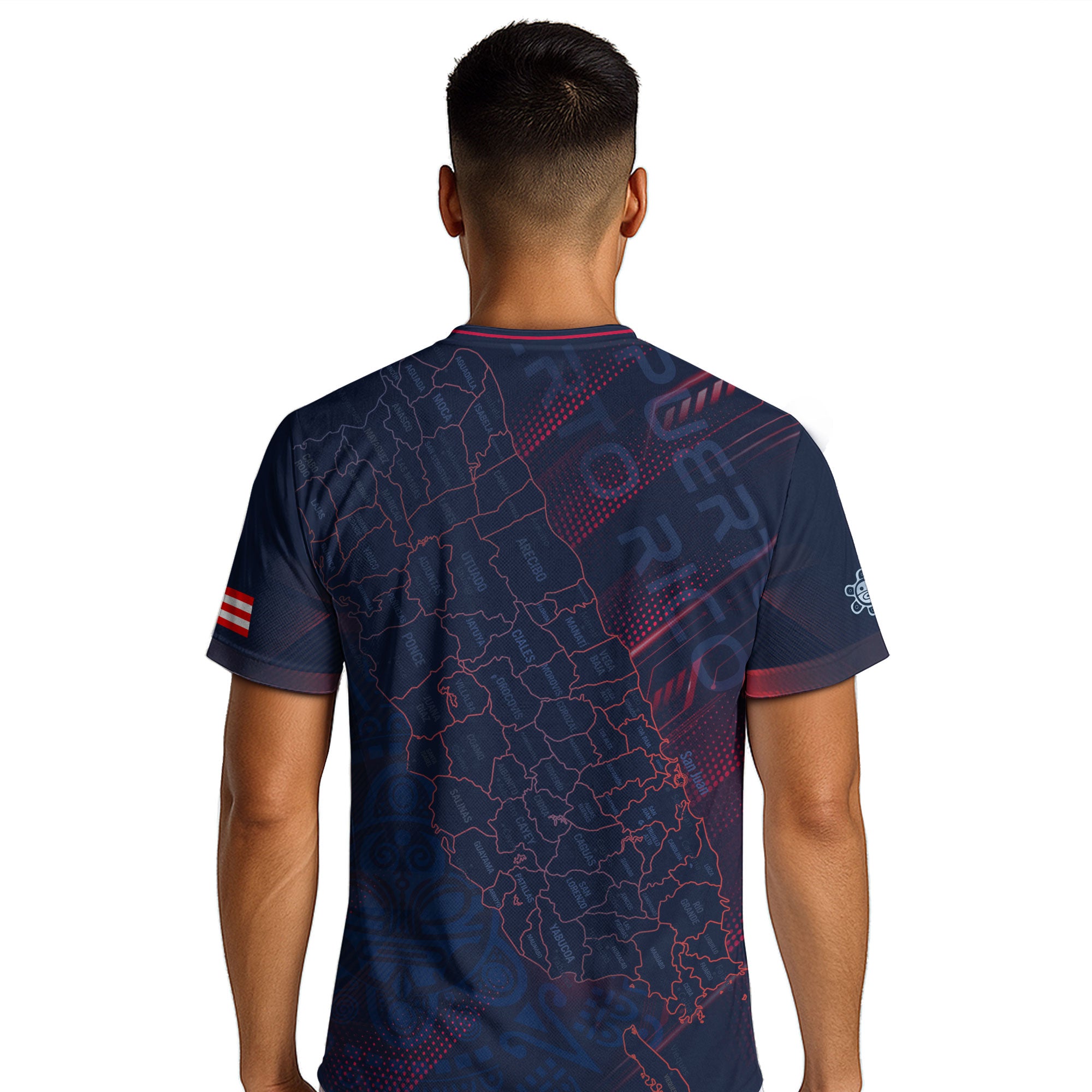 Puerto Rico Heritage Orgullo Boricua Soul Navy Island Map Coqui Graphic Soccer Jersey