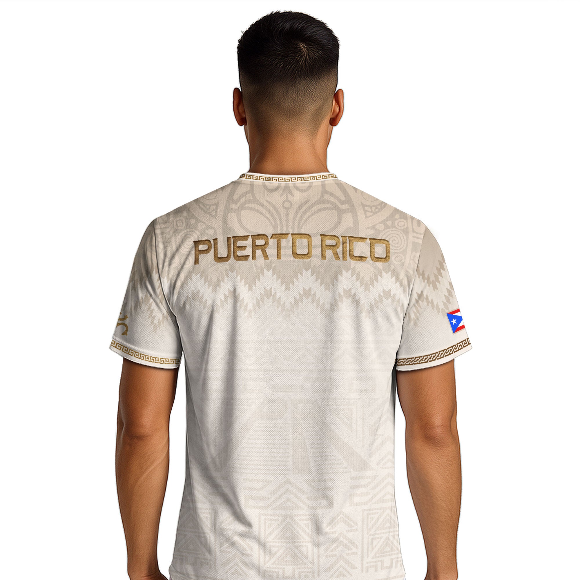White Gold Puerto Rico Soccer Jersey for Men Puerto Rican Jersey Men Puerto Rico Soccer Shirt for Mens