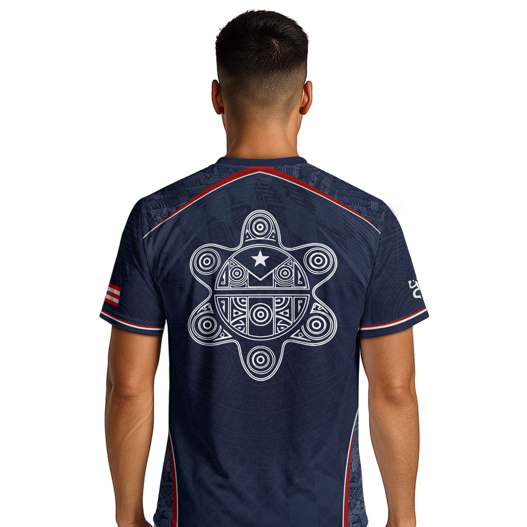 Puerto Rico Soccer Jersey - Modern Navy Taino Pattern Boricua Pride Athletic Fan Jersey