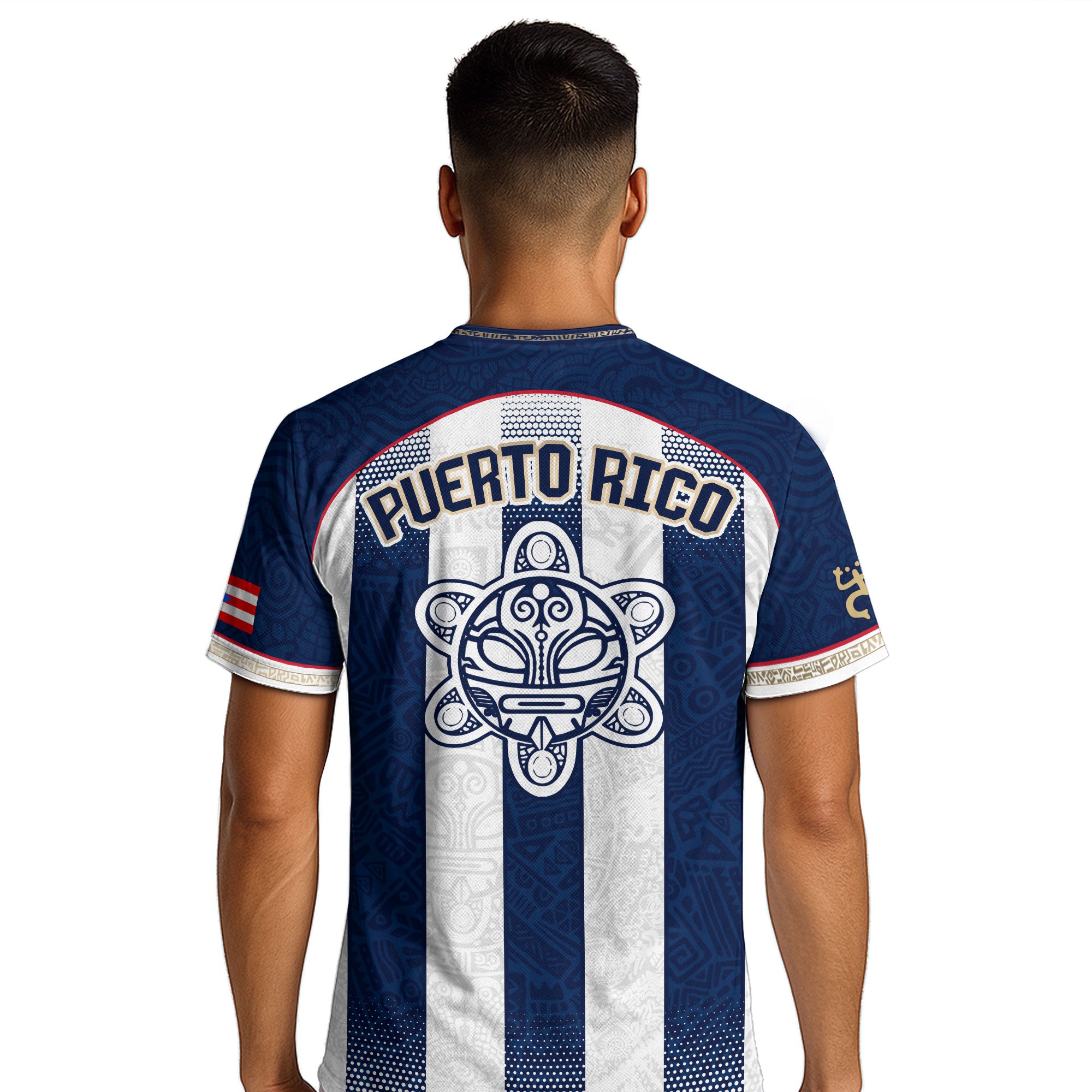 Puerto Rico Soccer Jersey Shirt Blue White Striped Boricua Football Fan Jersey Unisex