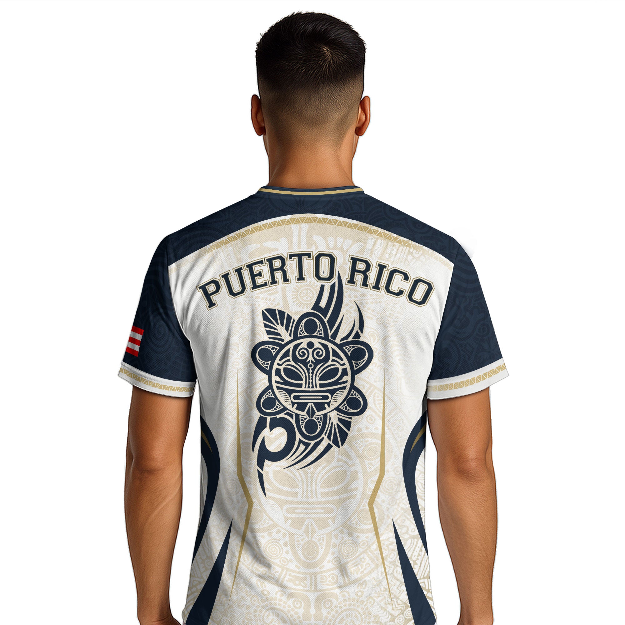 Puerto Rico Soccer Jersey Navy White Taino Coqui Flag PR Football Shirt Heritage