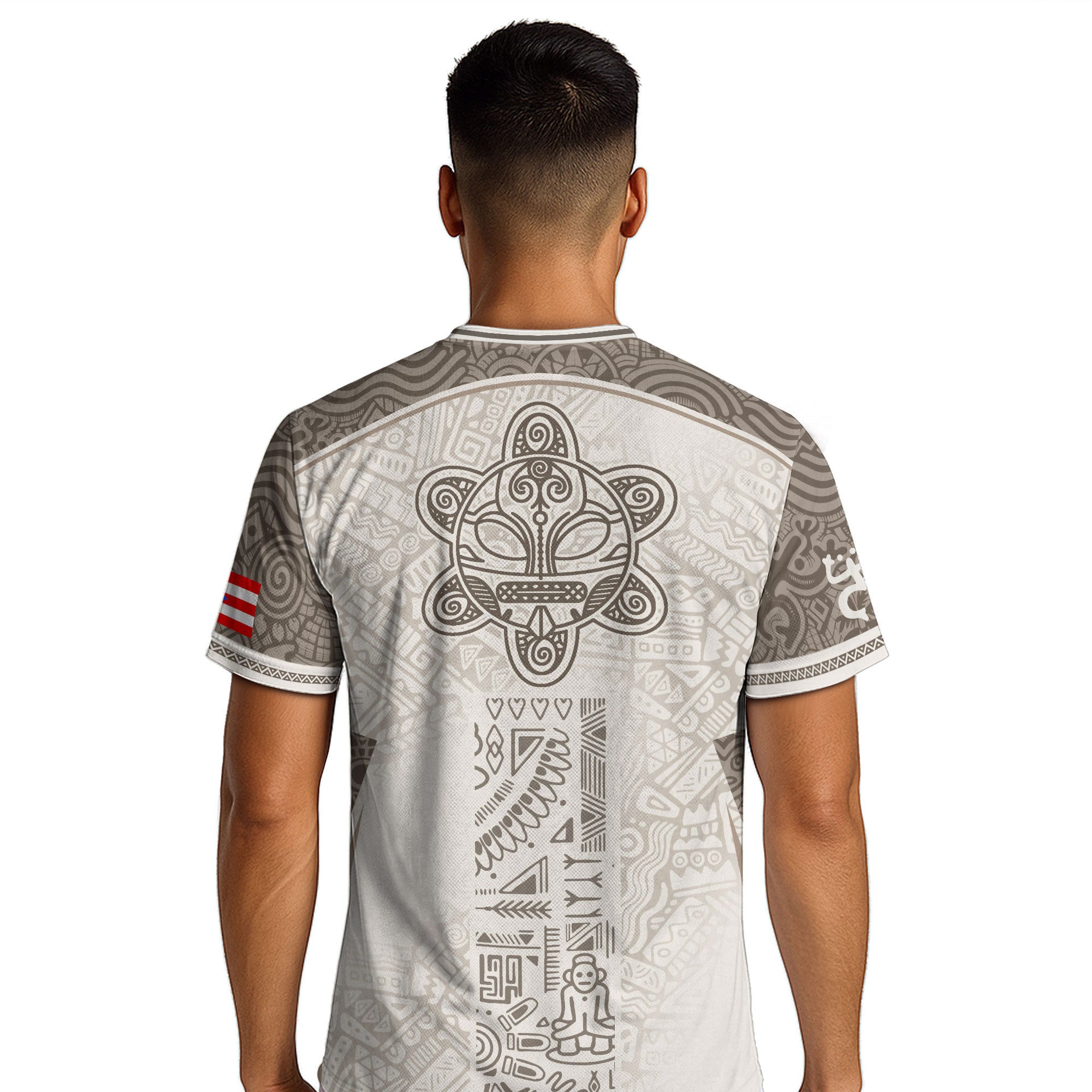 Puerto Rico White Soccer Jersey Tribal Pattern Boricua Pride Football Shirt Unisex