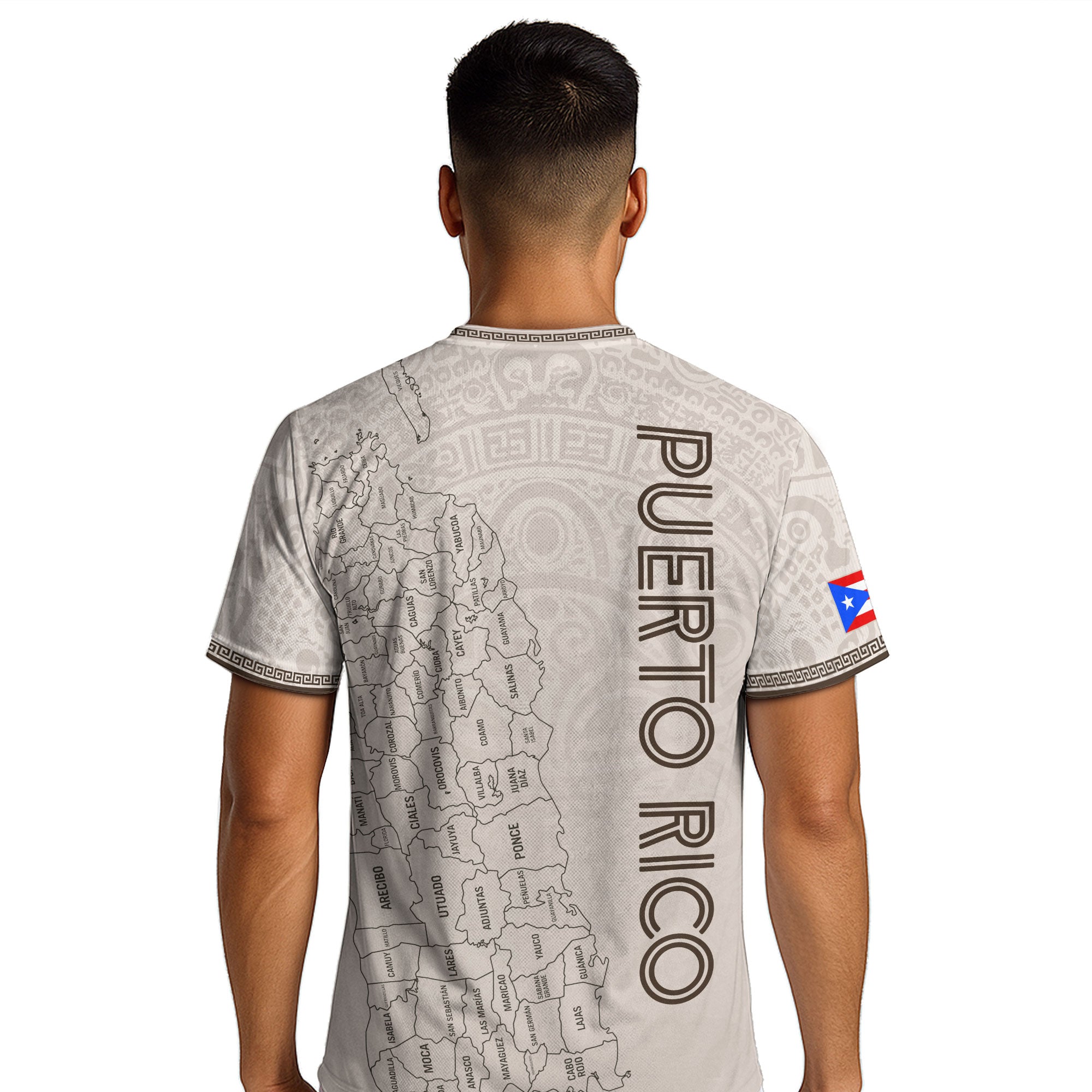 Camiseta de fútbol con máscara taína boricua azul marino de Puerto Rico, bandera tribal, orgullo nacional
