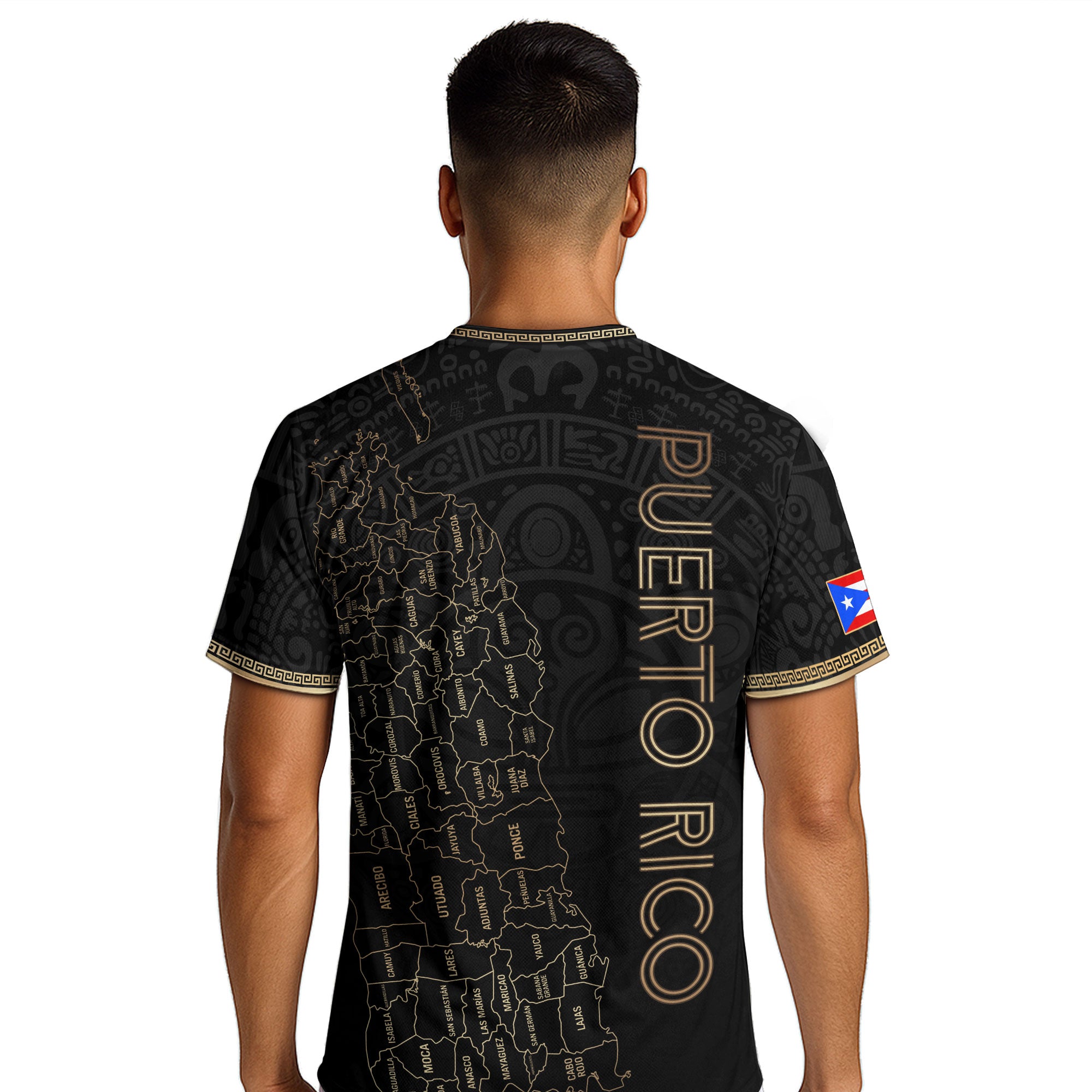 Puerto Rico Soccer Jersey Black Gold Taino Coqui Frog Map Boricua Football Shirt