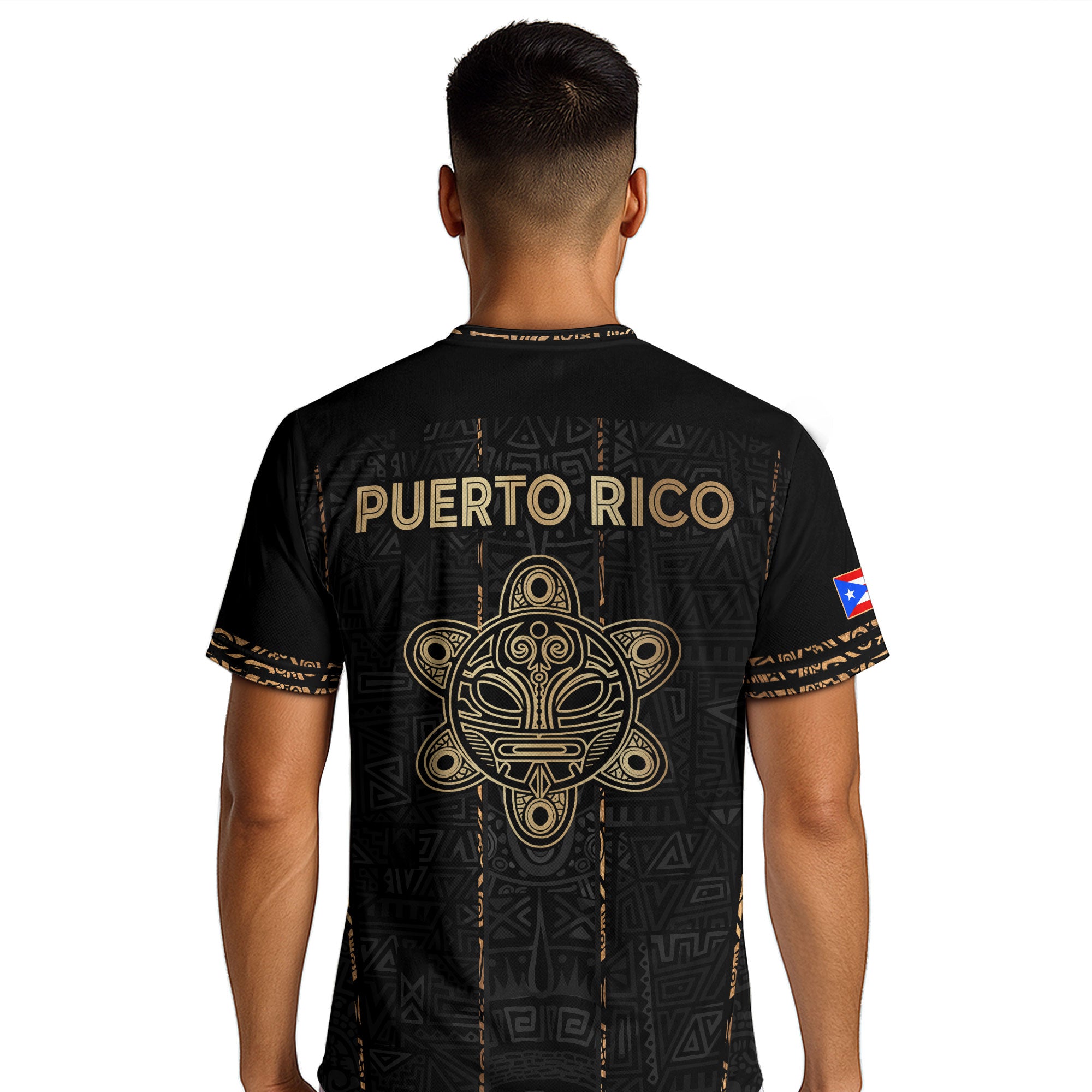 Black Puerto Rico Soccer Jersey Taino Turtle Tribal Boricua Football Shirt