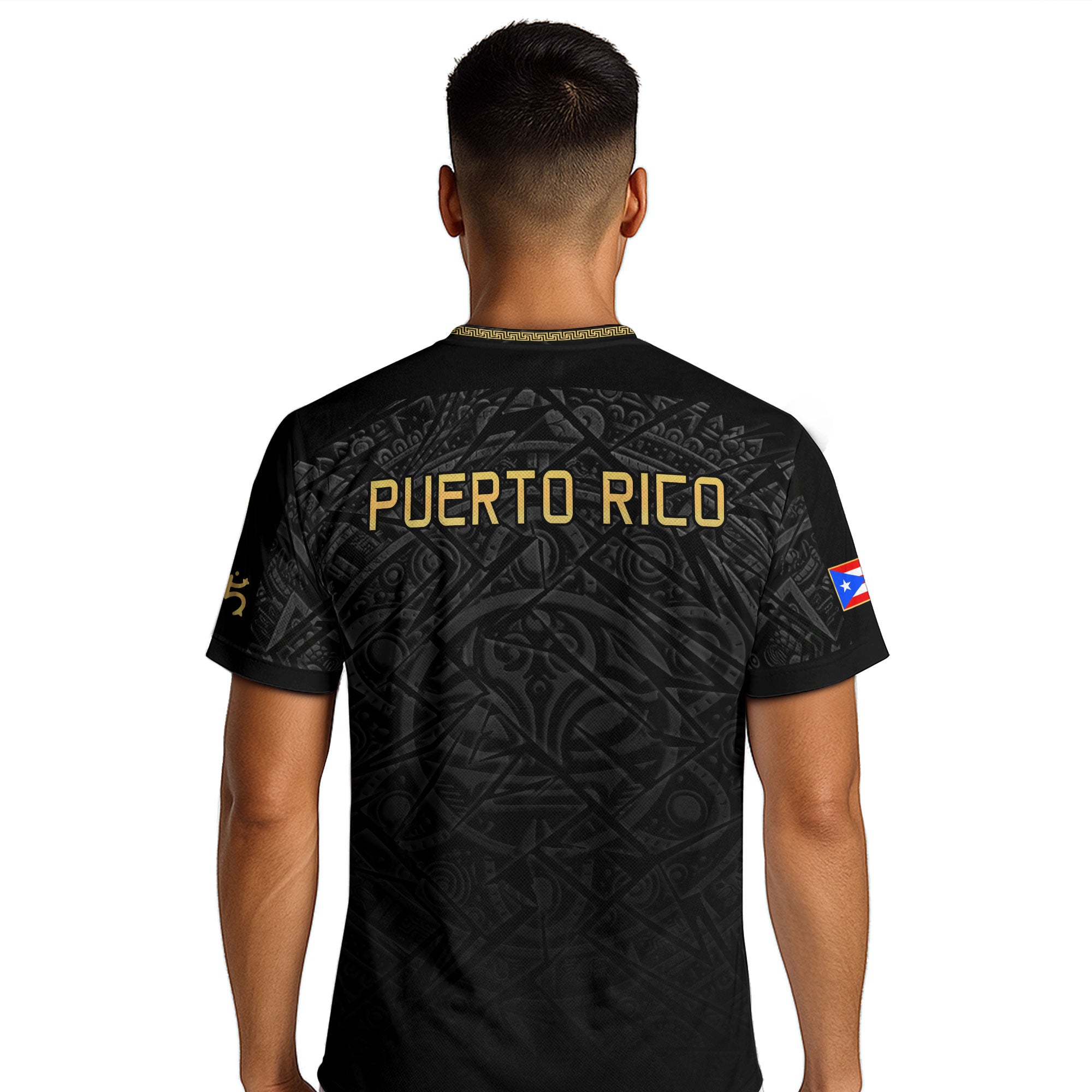 Puerto Rico Soccer Jersey Black Gold Taino Turtle Tribal Apparel Boricua Football Shirt