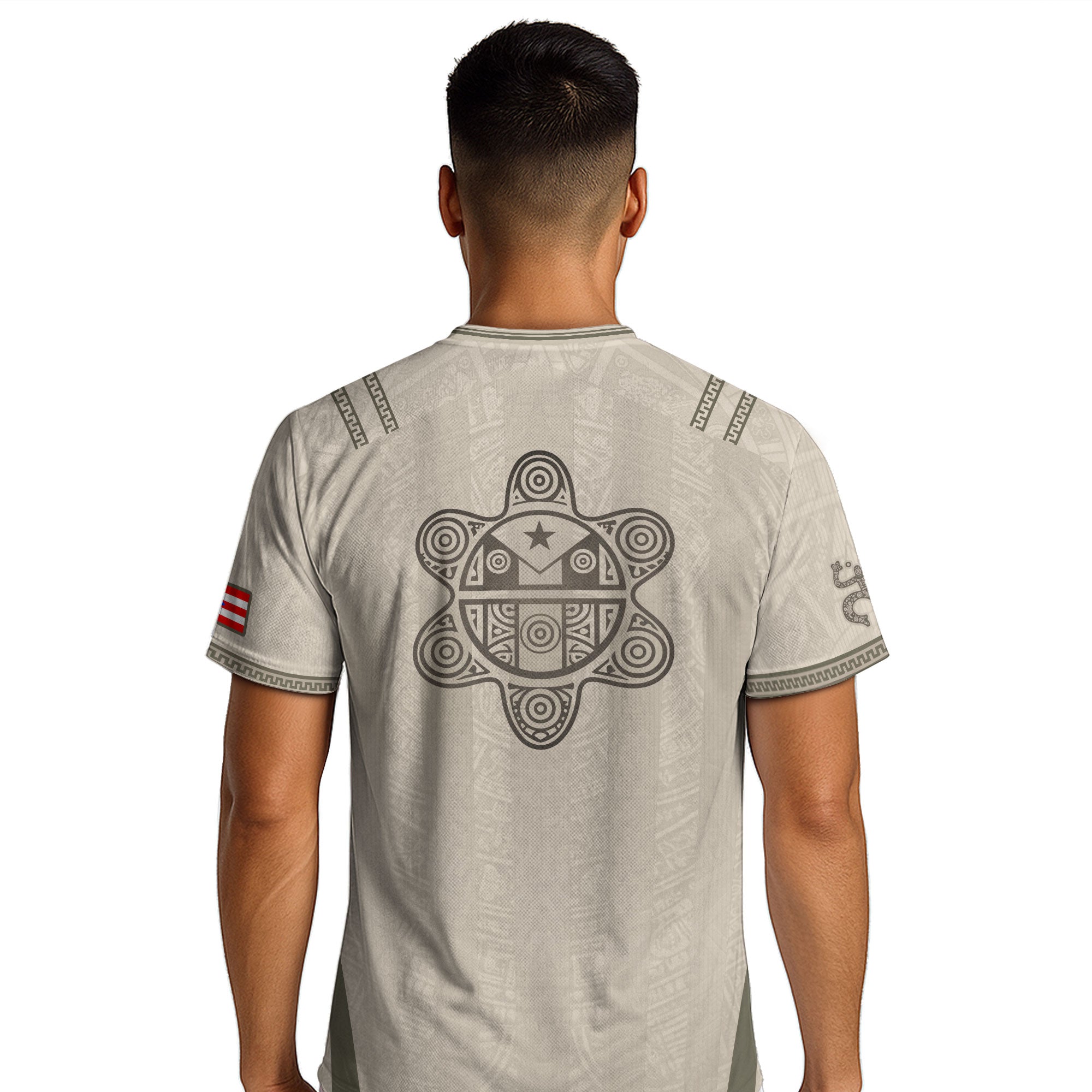 Beige Puerto Rico Soccer Jersey Taino Sun Sol de Jayuya Pattern Edition Football Shirt