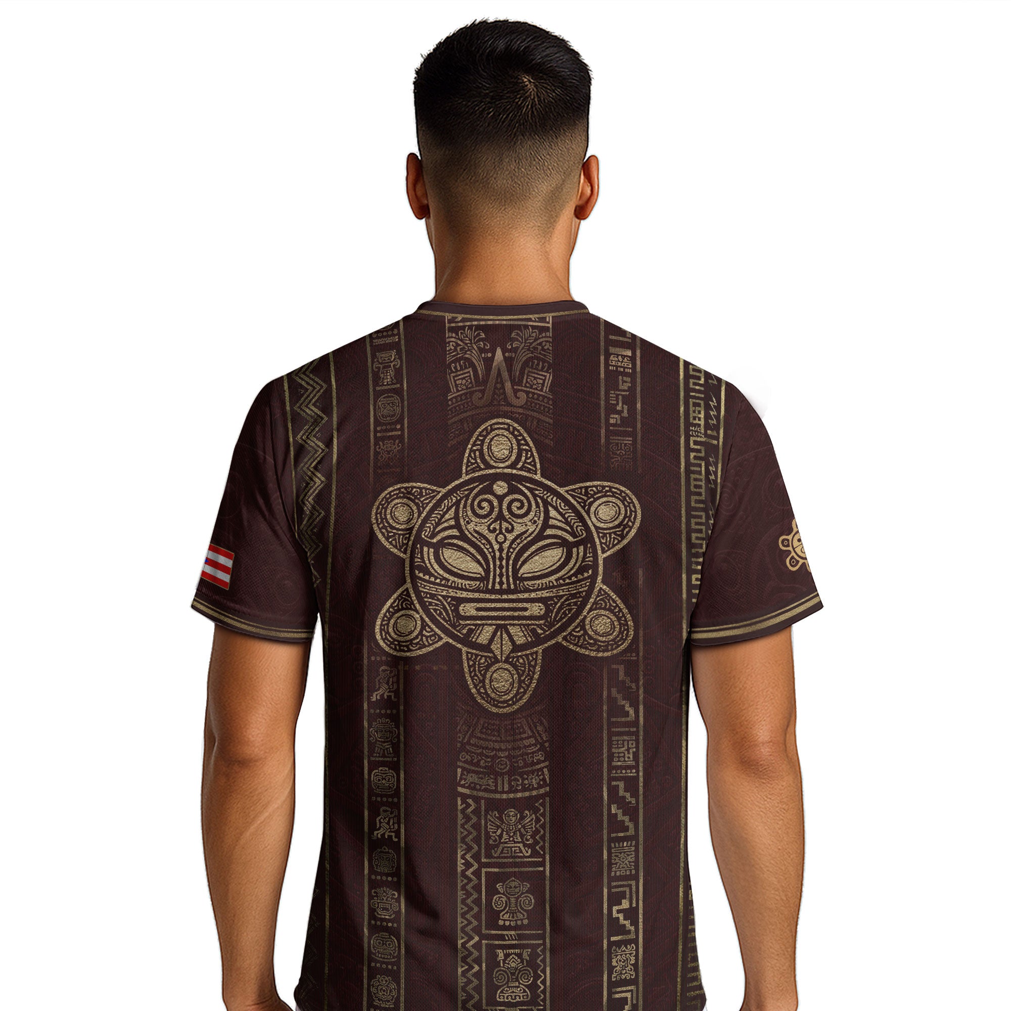 Puerto Rico Soccer Jersey Taino Heritage Maroon Gold Football Shirt Boricua Pride Gift