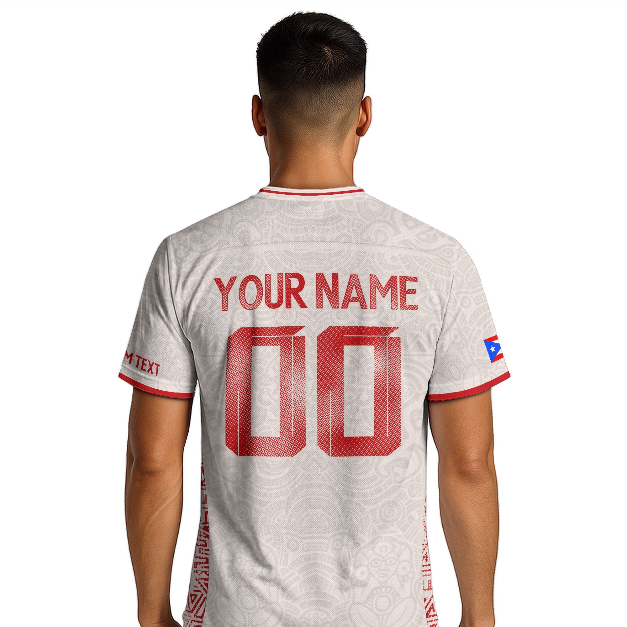 Custom Puerto Rico Soccer Jersey Beige Red – Puerto Rico Shirt, Jersey Men & Women, Puerto Rican T-Shirt