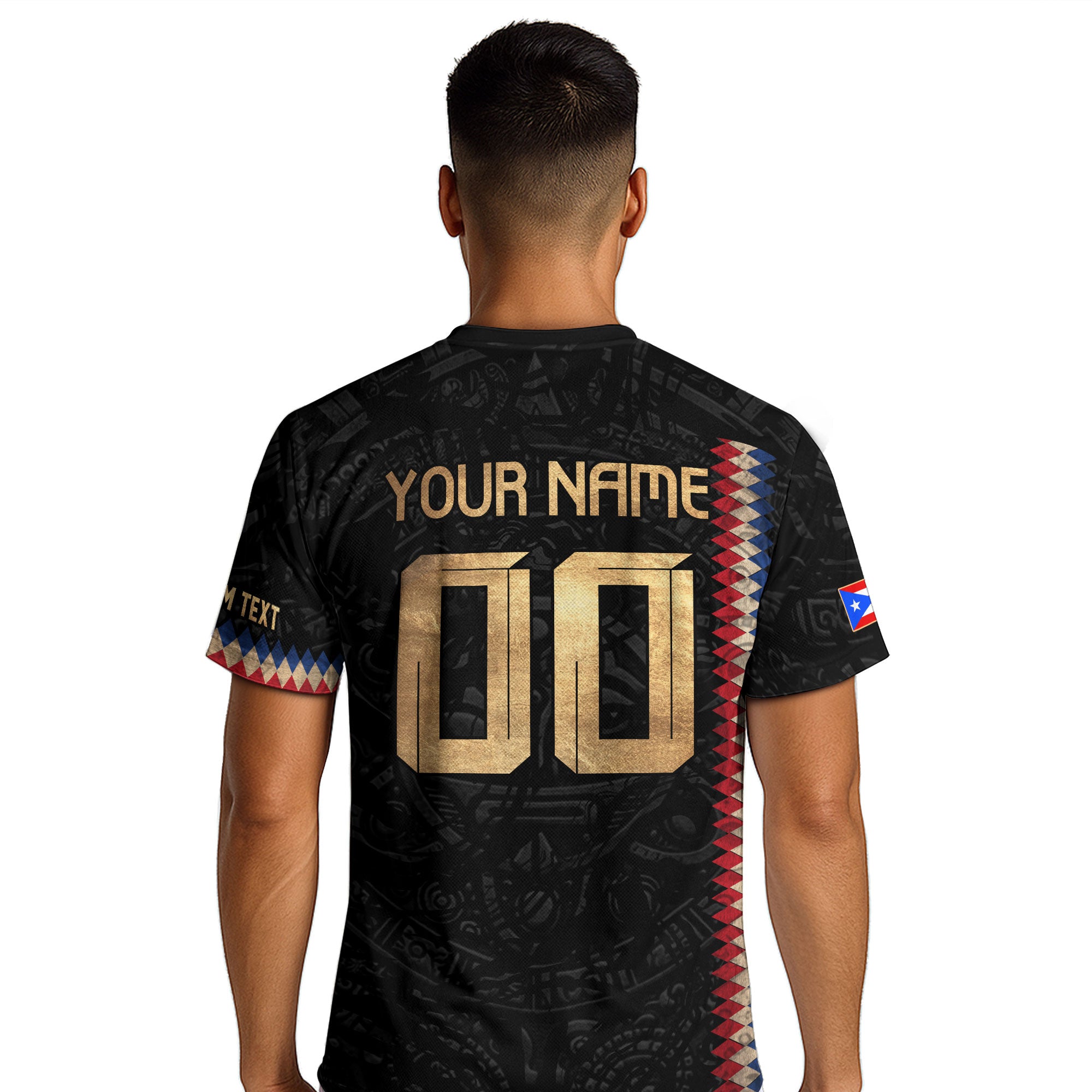 Custom Puerto Rico Soccer Jersey Black Gold – Puerto Rico Shirt, Puerto Rico Jerseys for Fans