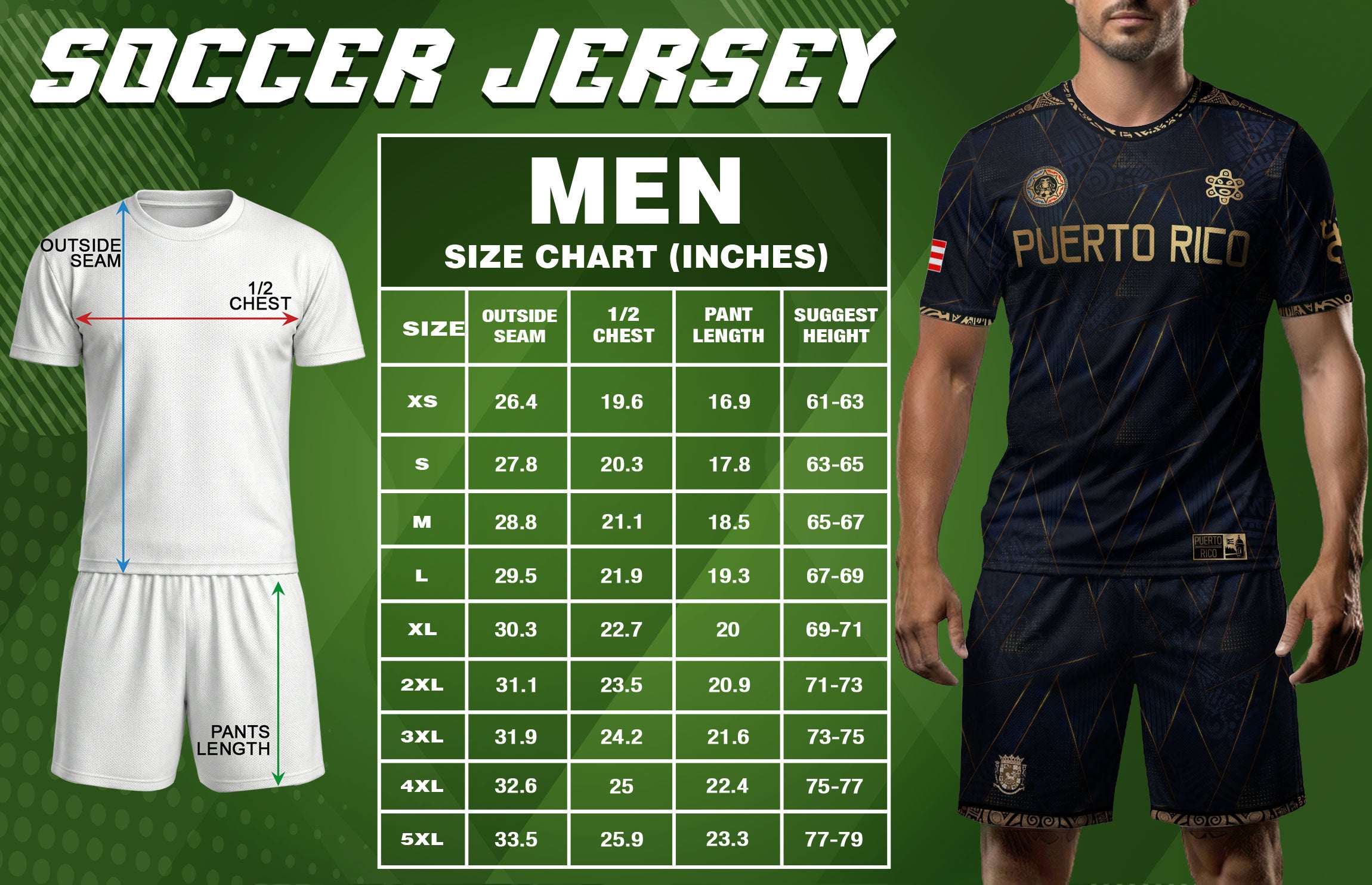 Puerto Rico Soccer Jersey Navy Gold - Geometric Taino Sun Design - Boricua Football Shirt