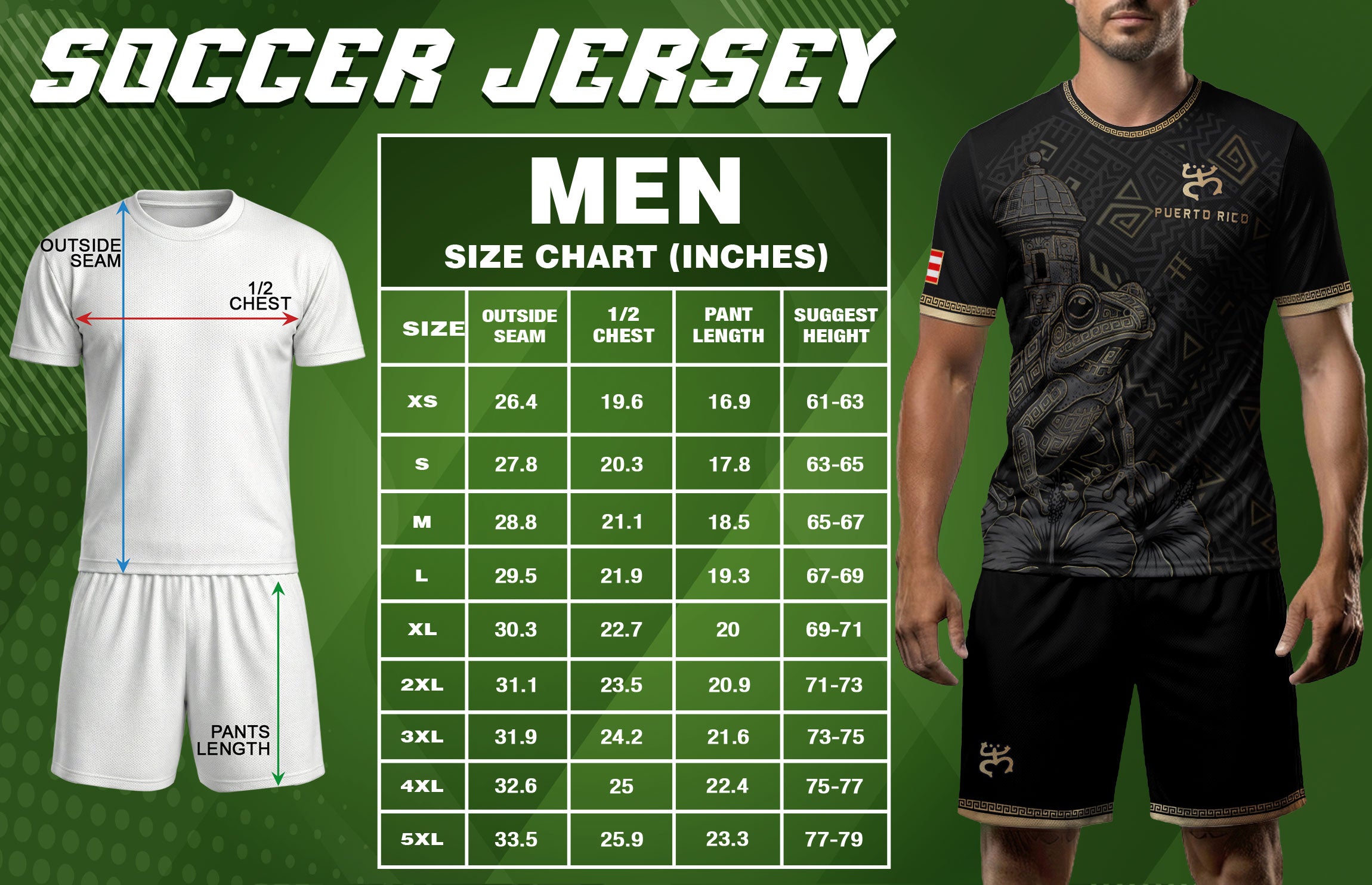 Puerto Rico Soccer Jersey Black Gold Coqui Frog Taino Pattern Patriotic