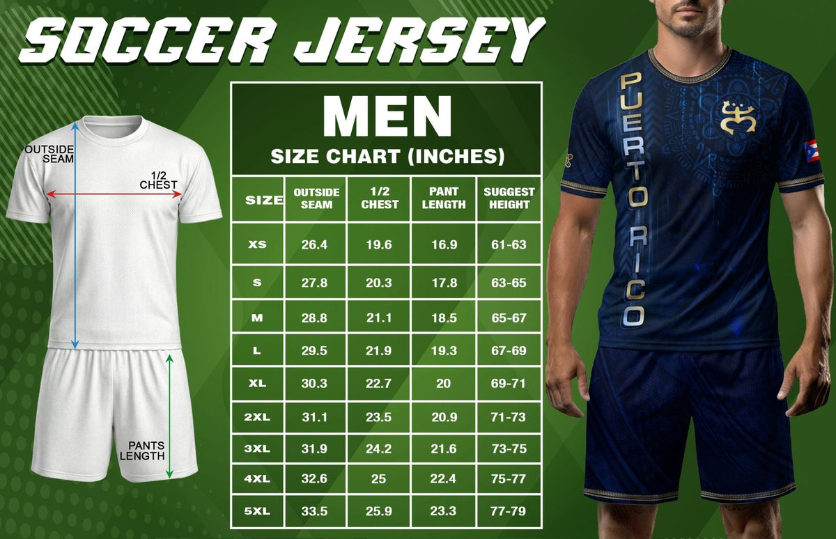 Heritage Orgullo Navy Gold Puerto Rico Soccer Jersey for Men and Women, Detailed Island Map Coqui, Puerto Rico Shirt, Puerto Rico Jersey, Northryn Co.