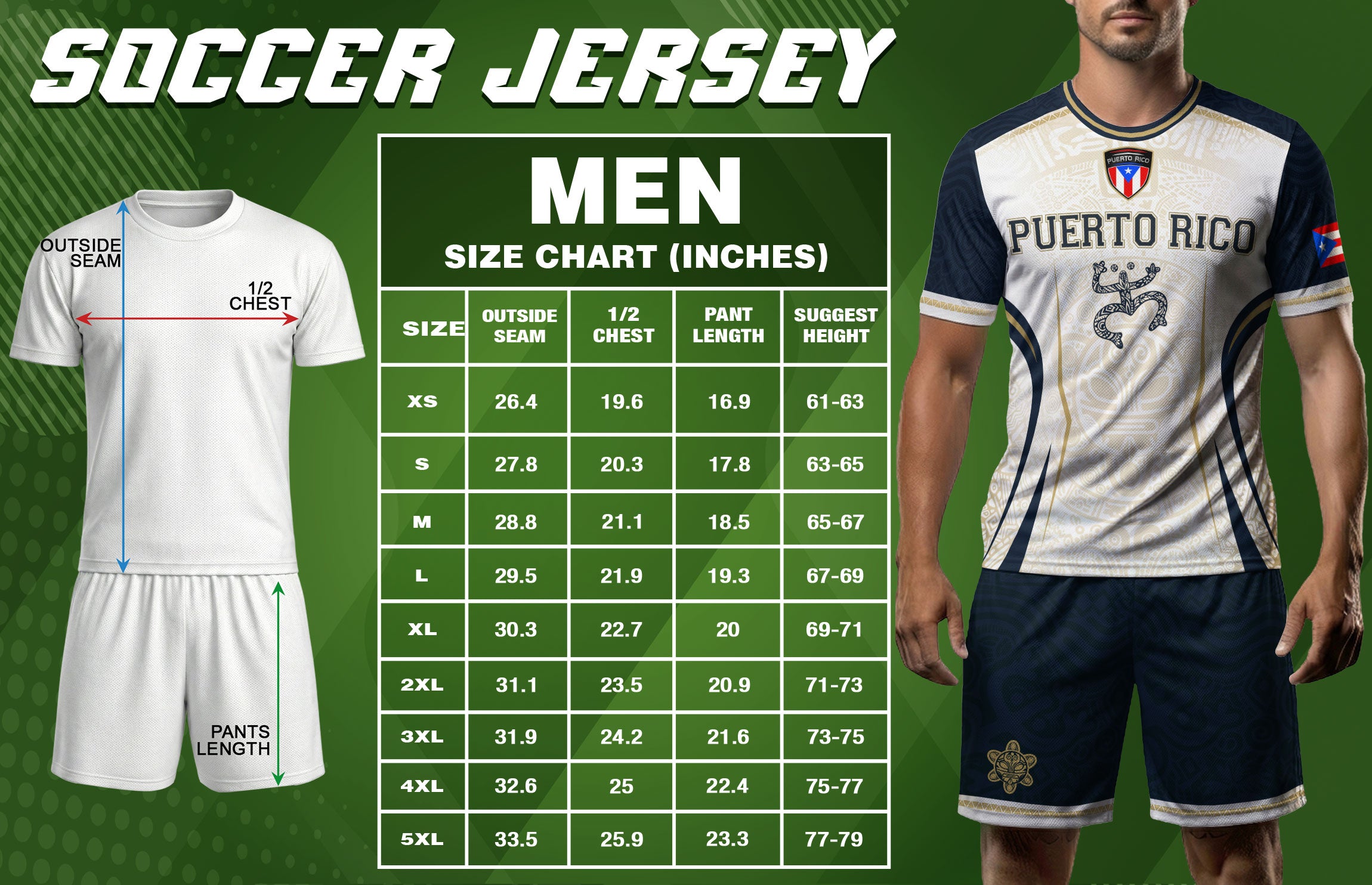 Puerto Rico Soccer Jersey Navy White Taino Coqui Flag PR Football Shirt Heritage