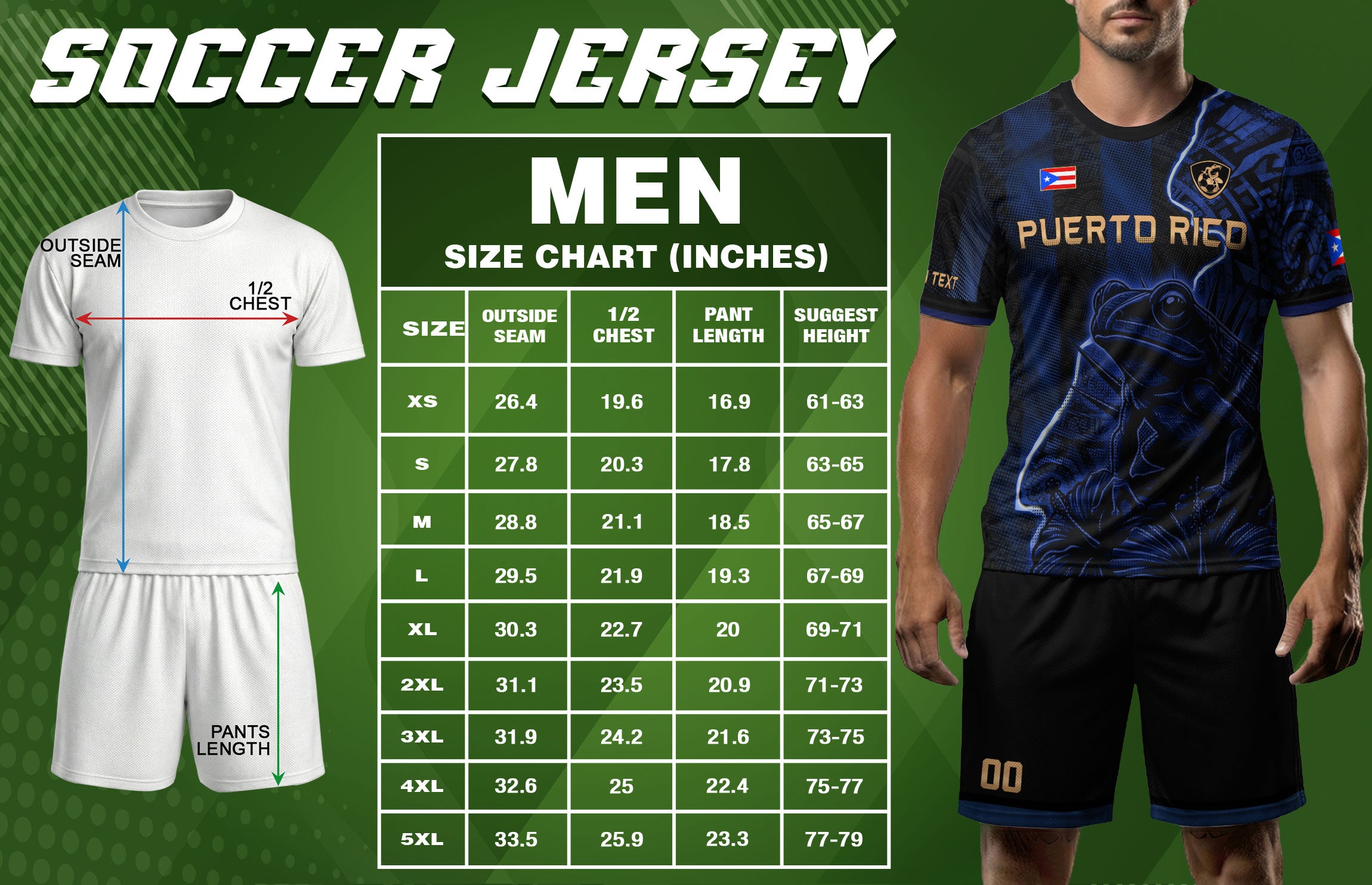 Custom Name Puerto Rico Jersey Lightning Navy Coqui Frog Sportswear