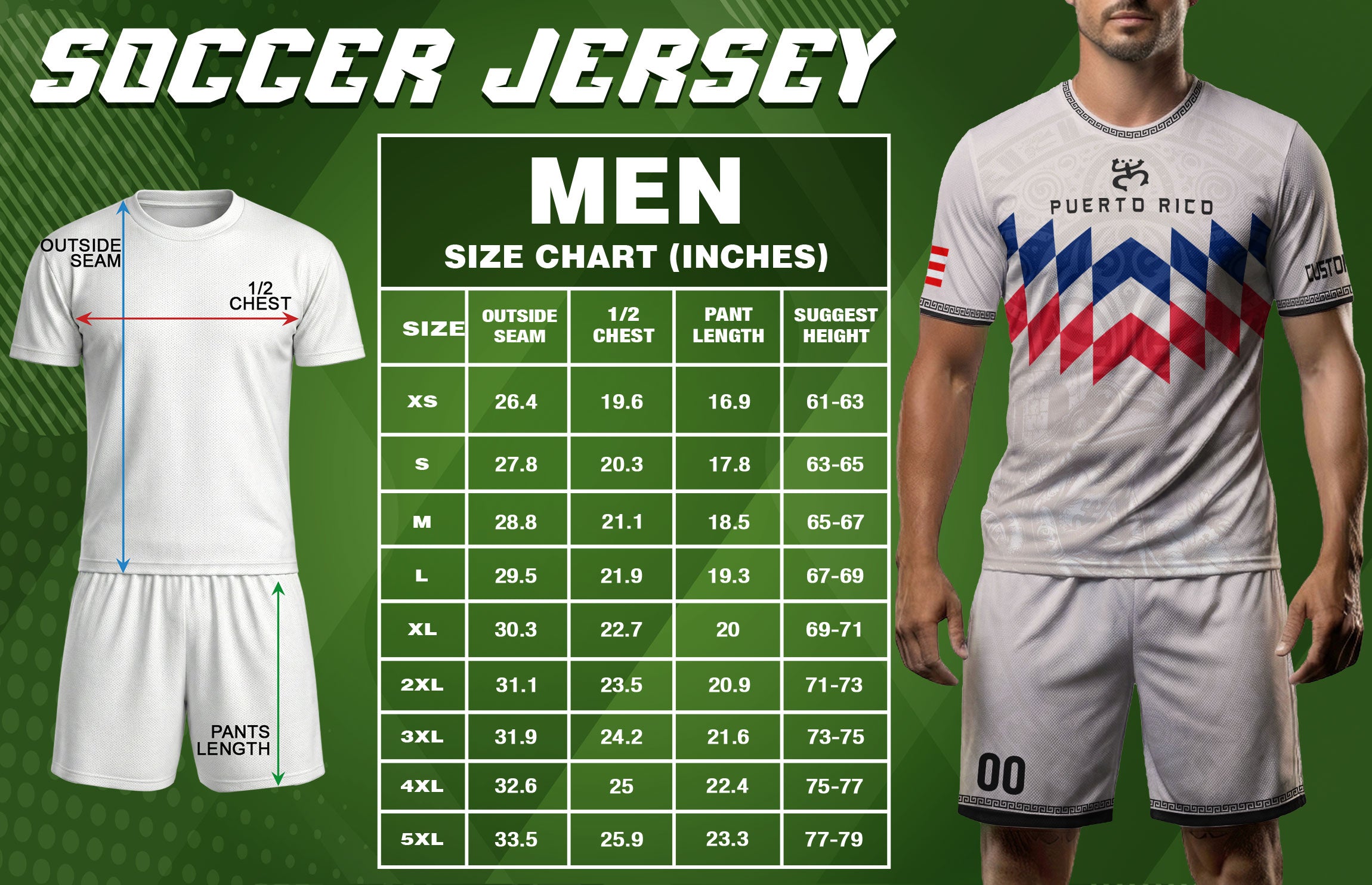 Custom Puerto Rico Soccer Jersey White – Puerto Rico Shirt, Puerto Rican Jersey Men & Women