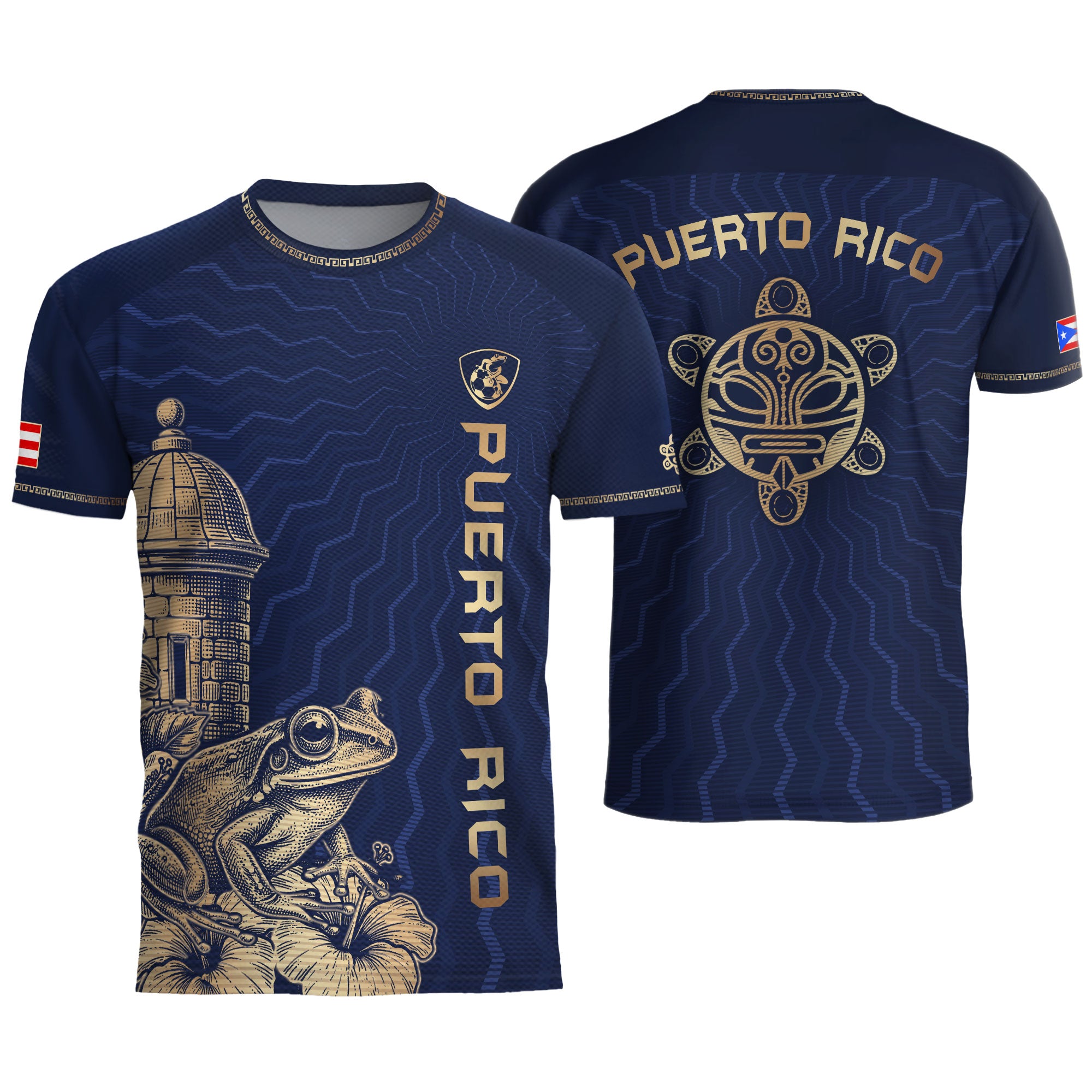 Puerto Rico Soccer Jersey El Morro Garita Coqui Frog Navy Gold Football Shirt Boricua