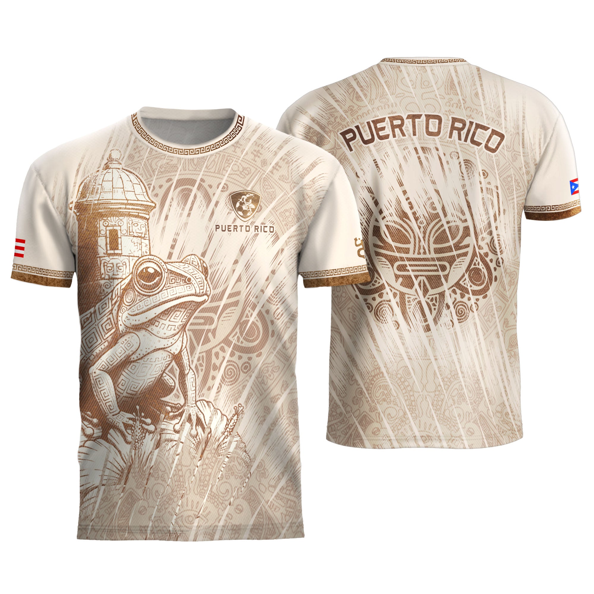 Beige Puerto Rico Soccer Jersey Men Puerto Rican Jersey for Men Puerto Rico Jersey Mens Soccer Shirt