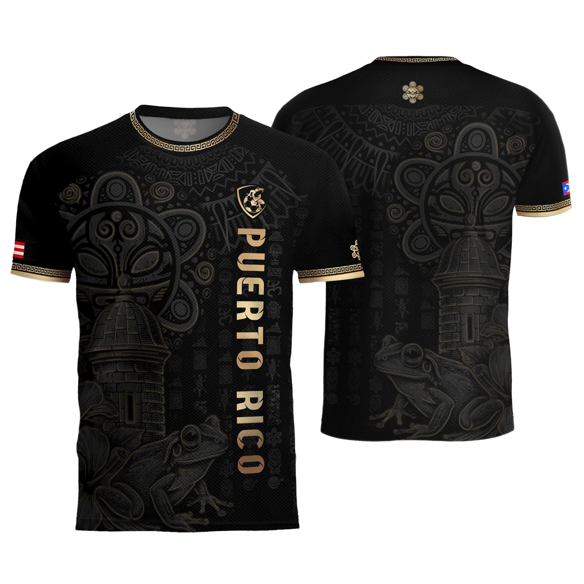 Black Gold Puerto Rico Jersey Men Puerto Rican Soccer Jersey for Men Puerto Rico Soccer Shirt Mens