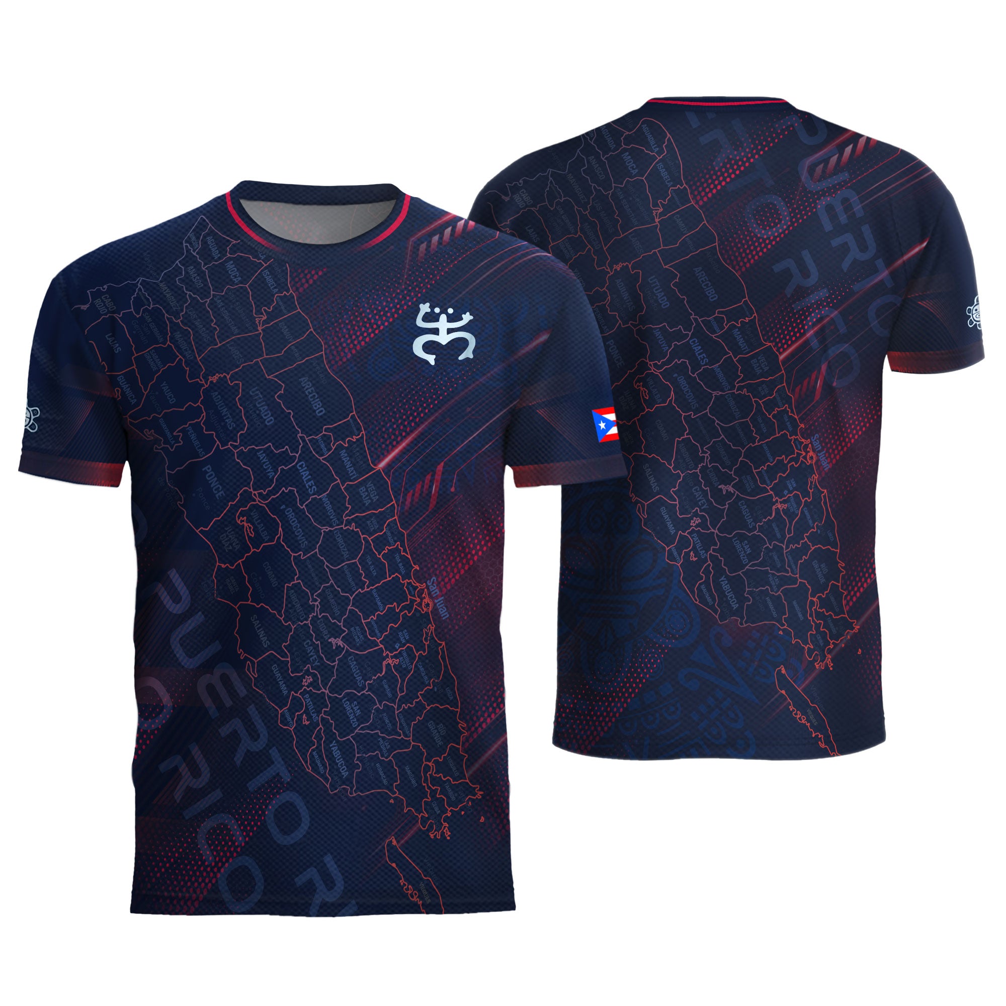 Puerto Rico Heritage Orgullo Boricua Soul Navy Island Map Coqui Graphic Soccer Jersey