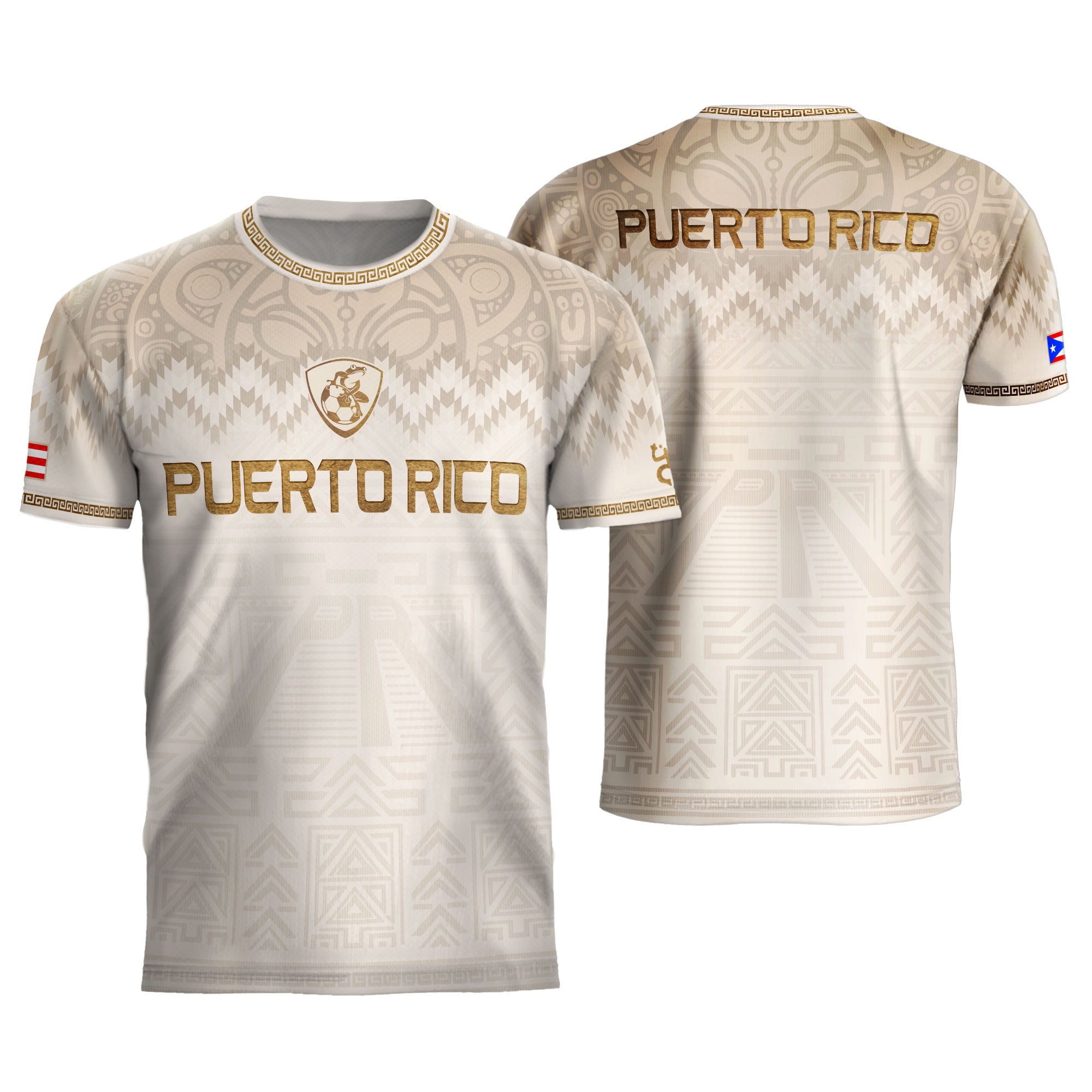 White Gold Puerto Rico Soccer Jersey for Men Puerto Rican Jersey Men Puerto Rico Soccer Shirt for Mens