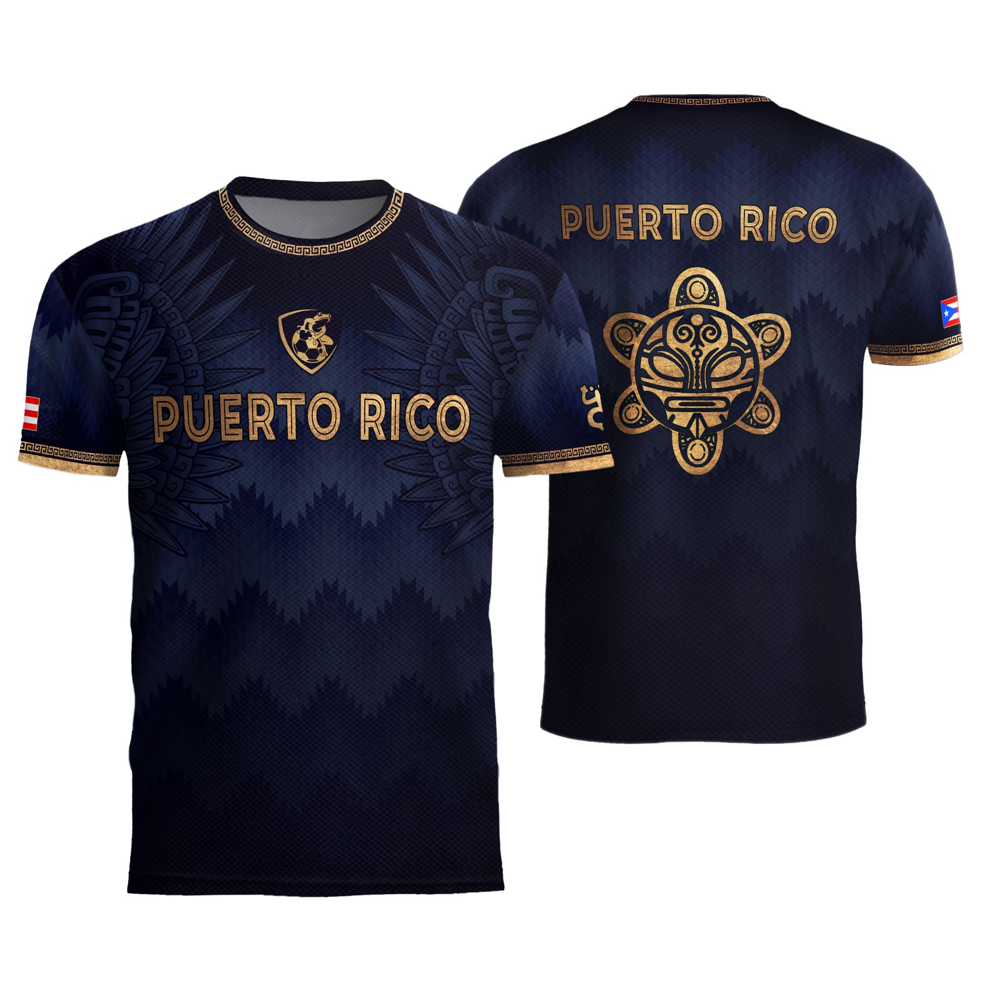 Navy Gold Puerto Rico Soccer Jersey for Men Puerto Rican Jersey Men Puerto Rico Jersey Mens Soccer Shirt