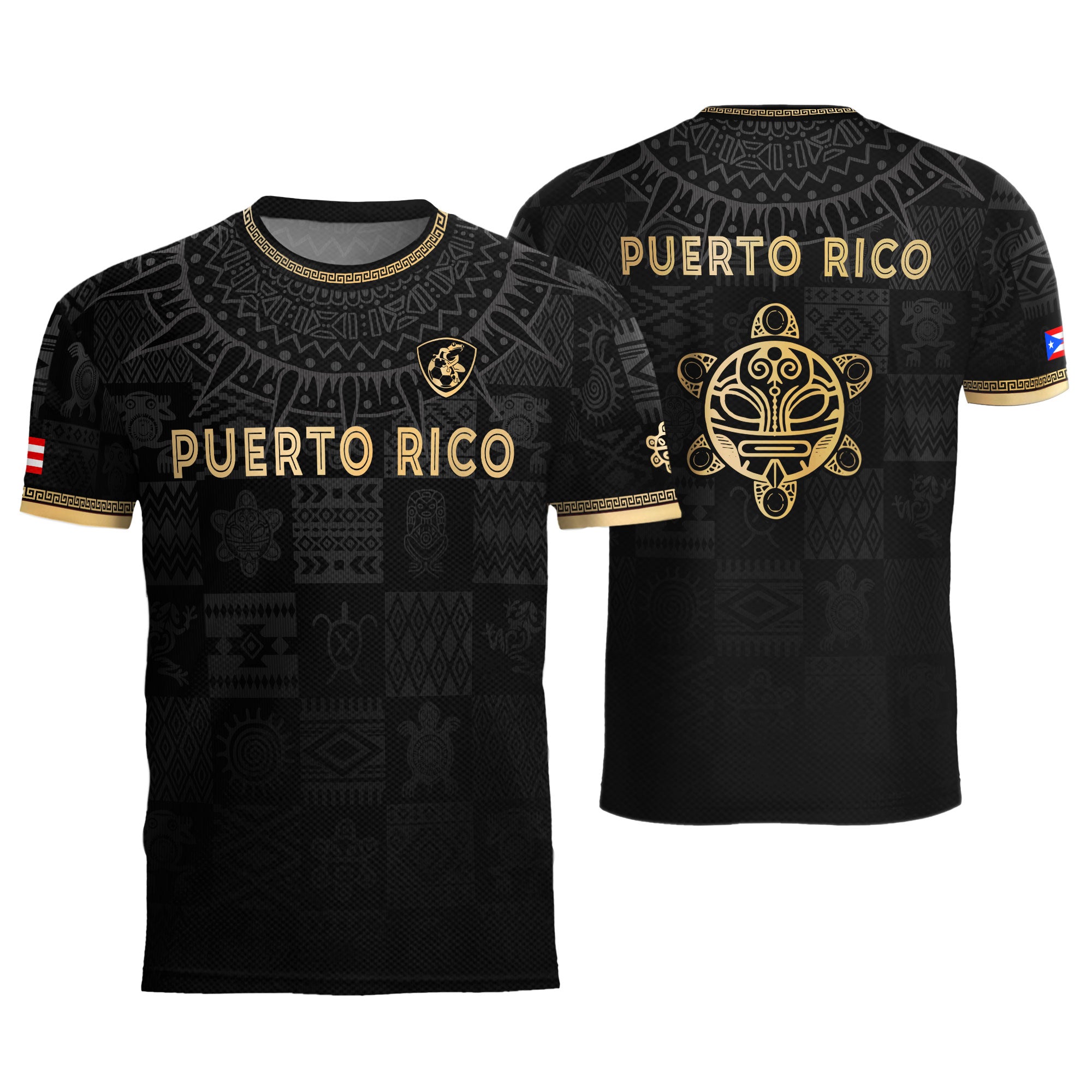 Black Gold Puerto Rico Soccer Jersey for Men Puerto Rican Jersey Men Puerto Rico Jersey Mens Soccer Shirt