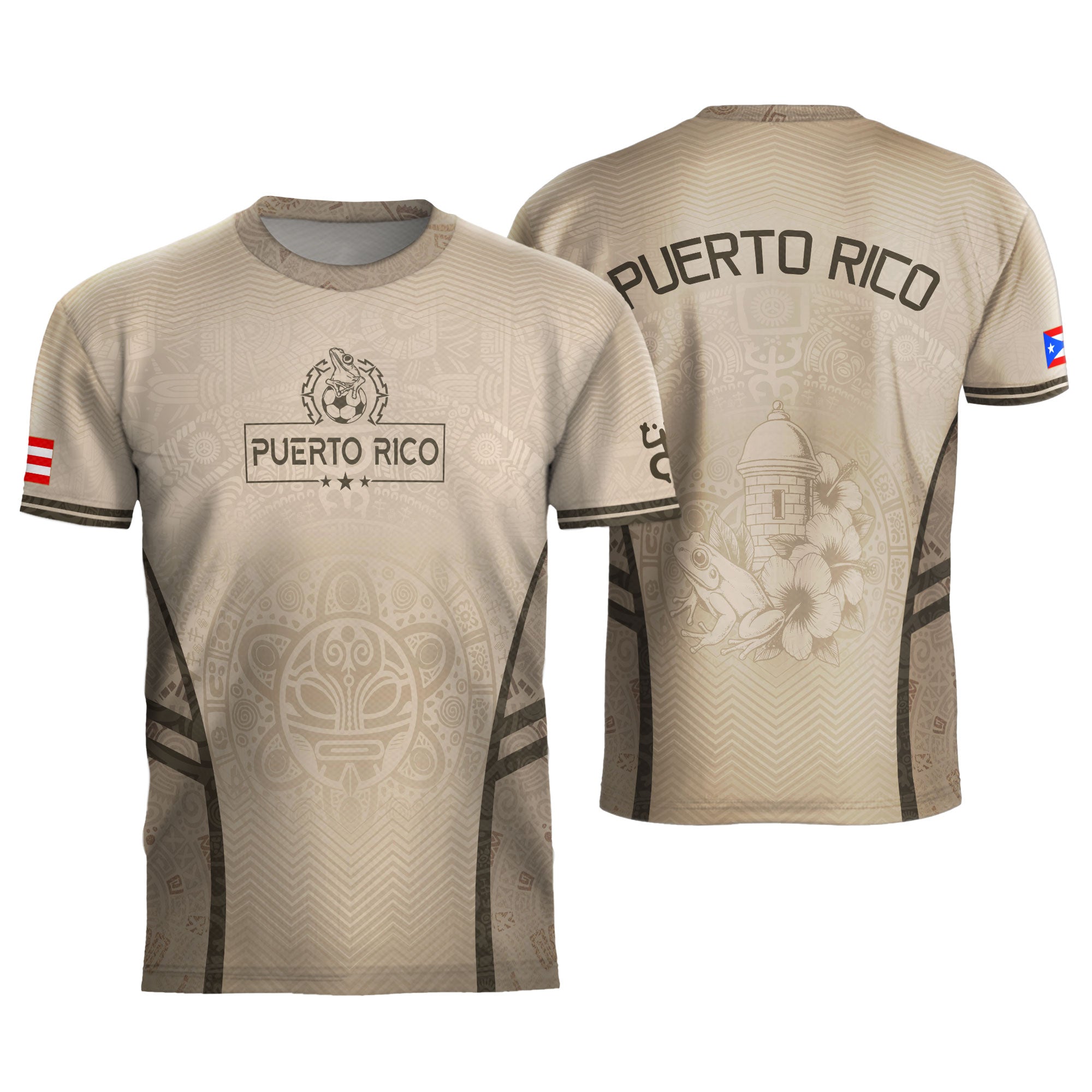 Beige Puerto Rico Soccer Jersey for Men – Puerto Rican Shirt, Puerto Rico Jerseys, Puerto Rico Shirts for Men