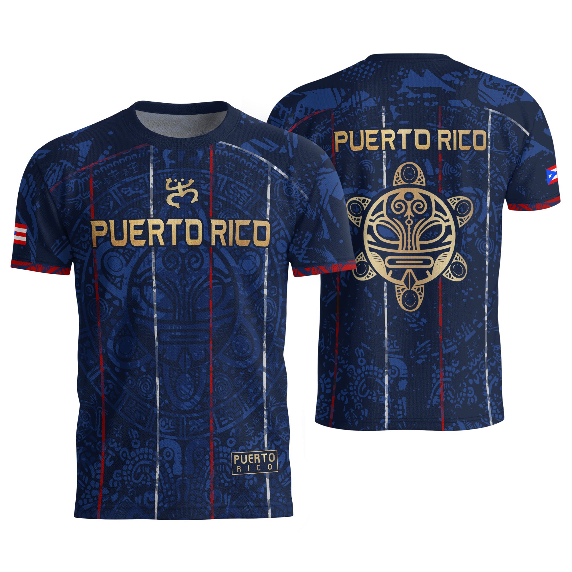 Puerto Rico Soccer Jersey Navy Taino Turtle Pride Sportswear Tee