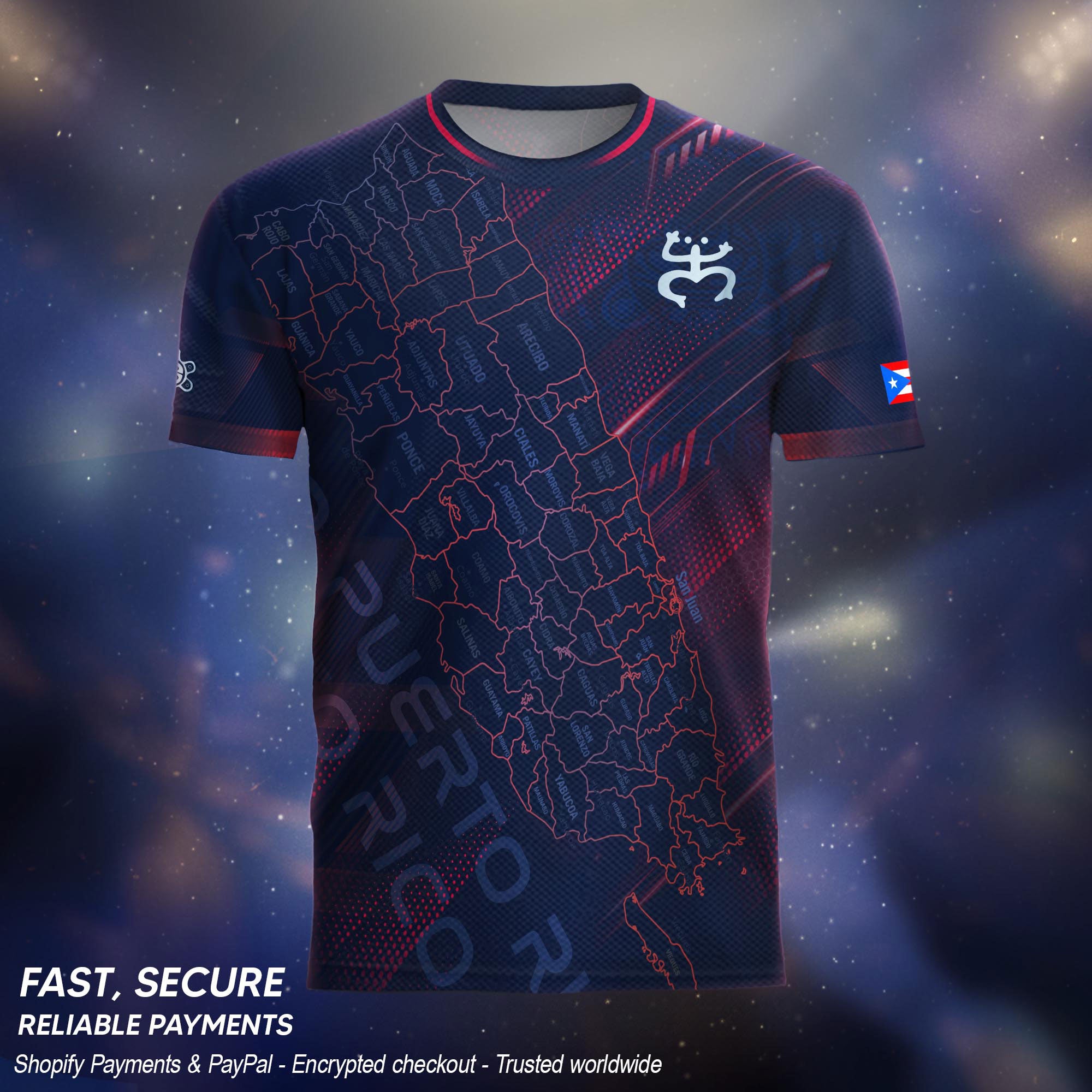 Puerto Rico Heritage Orgullo Boricua Soul Navy Island Map Coqui Graphic Soccer Jersey