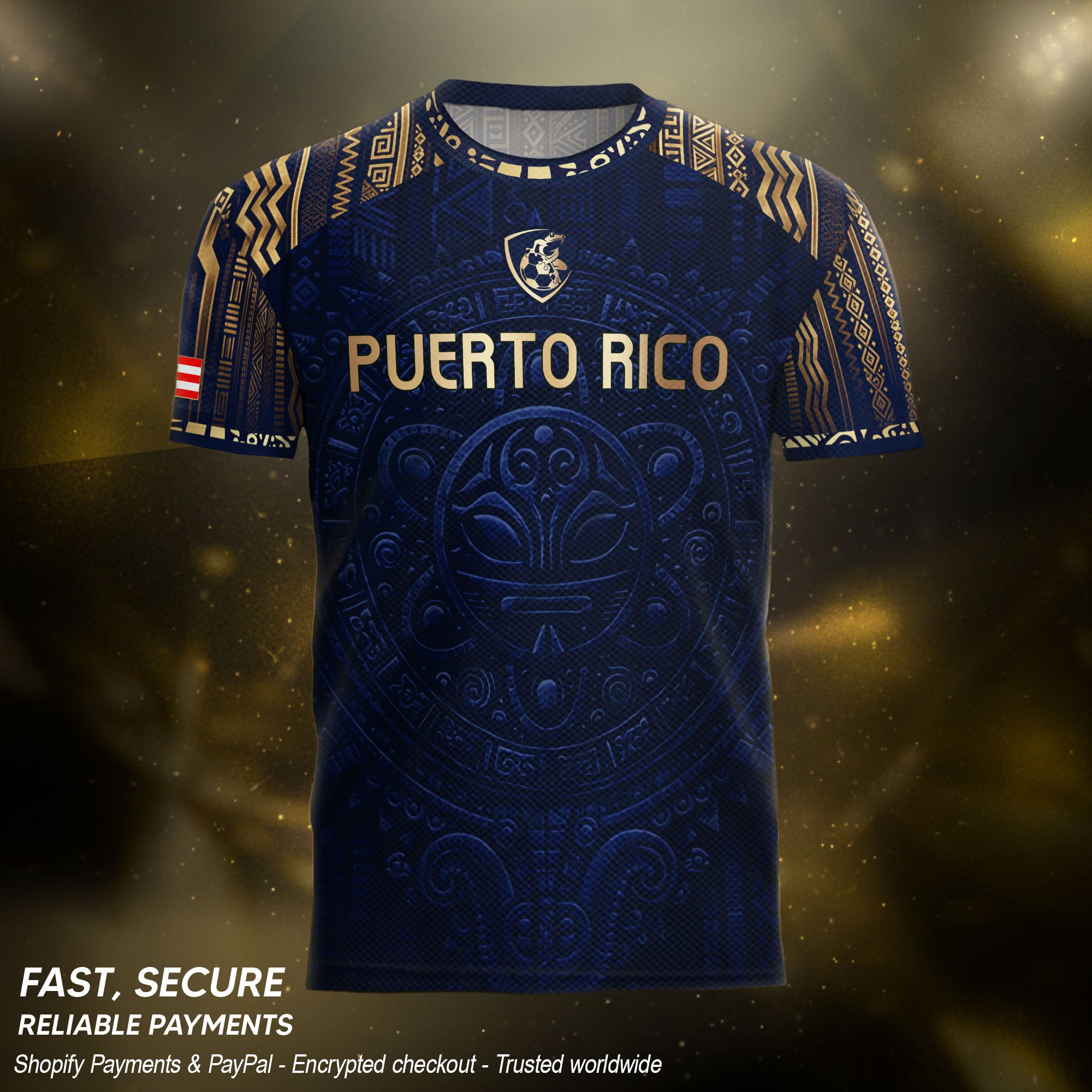 Navy Puerto Rican Soccer Jersey for Men Puerto Rico Jersey Men Puerto Rico Soccer Shirt Mens