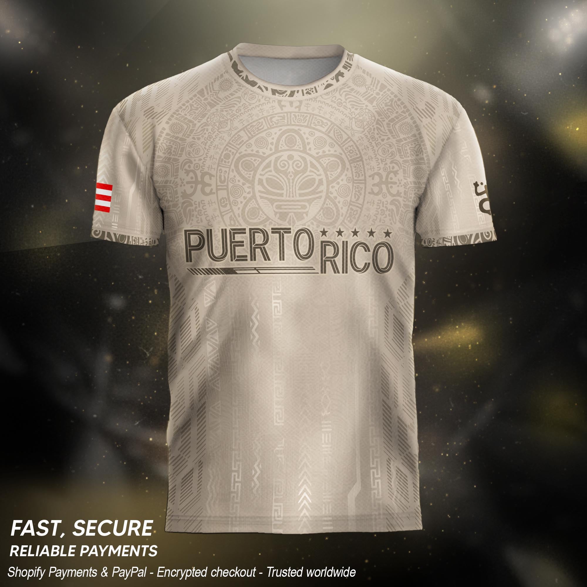 Puerto Rico Soccer Jersey Beige Premium for Men – Puerto Rican Shirt, Puerto Rico Jerseys for Men