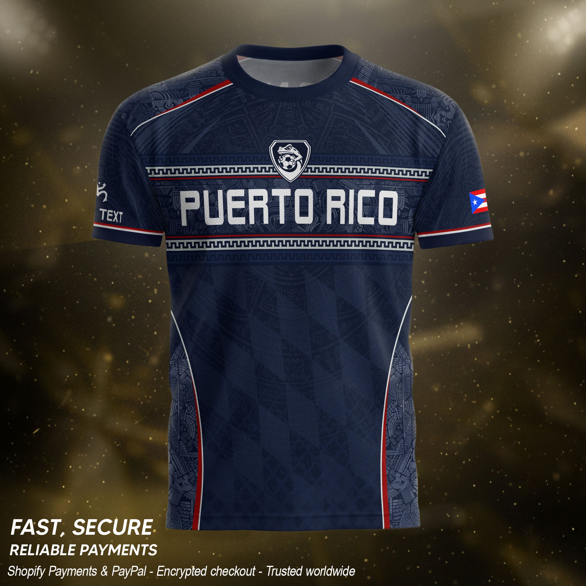 Puerto Rico Soccer Jersey Personalized Navy Blue Taino Football Shirt for Fans