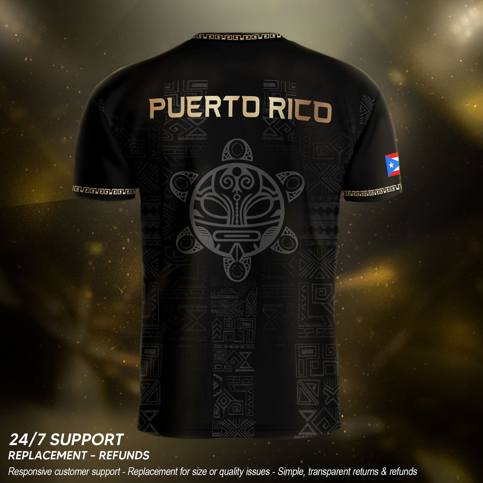 Camiseta de fútbol con máscara taína boricua azul marino de Puerto Rico, bandera tribal, orgullo nacional