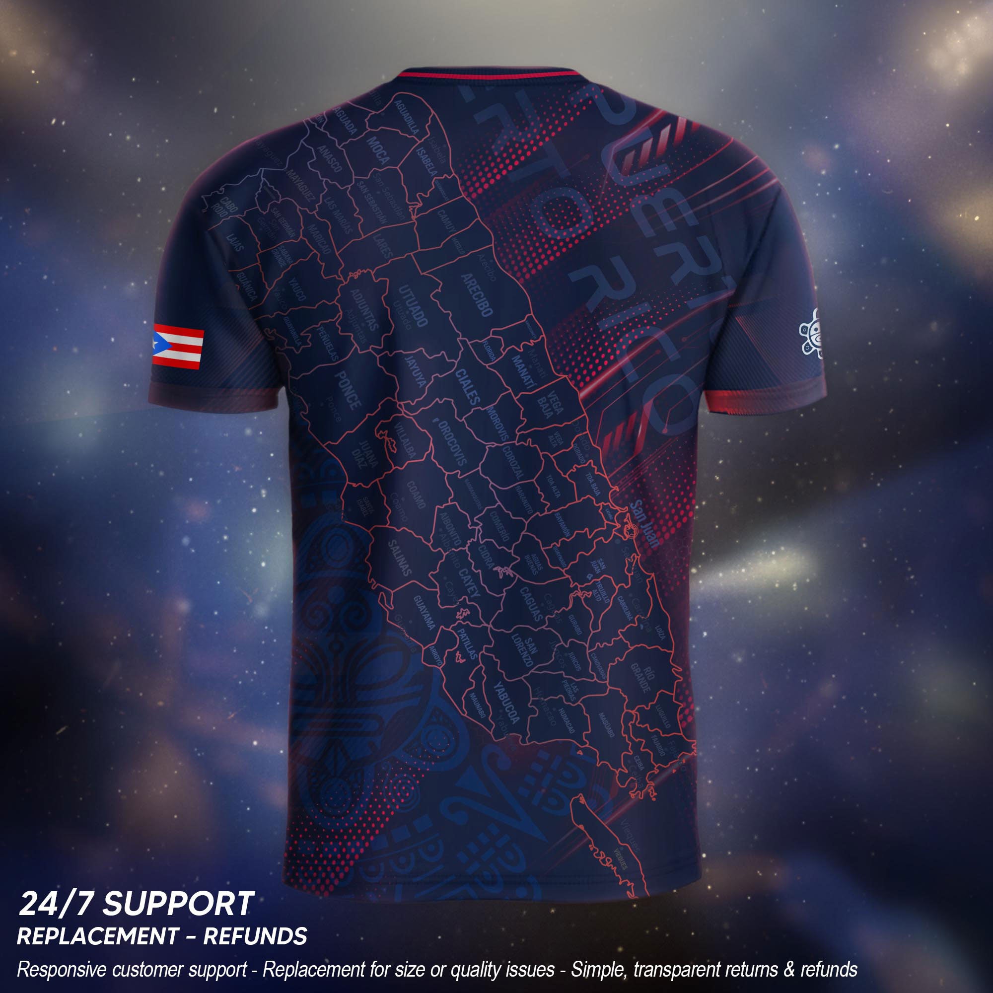 Puerto Rico Heritage Orgullo Boricua Soul Navy Island Map Coqui Graphic Soccer Jersey