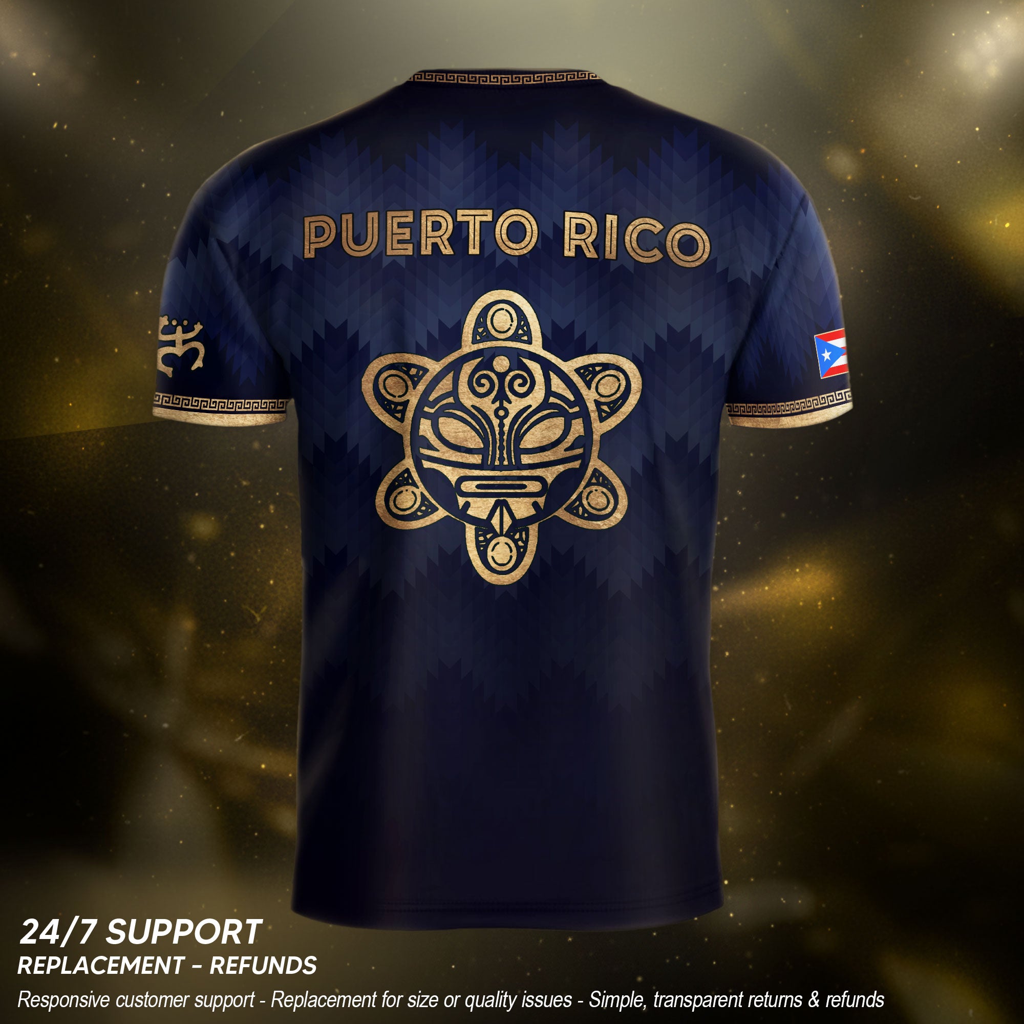 Navy Gold Puerto Rico Soccer Jersey for Men Puerto Rican Jersey Men Puerto Rico Jersey Mens Soccer Shirt