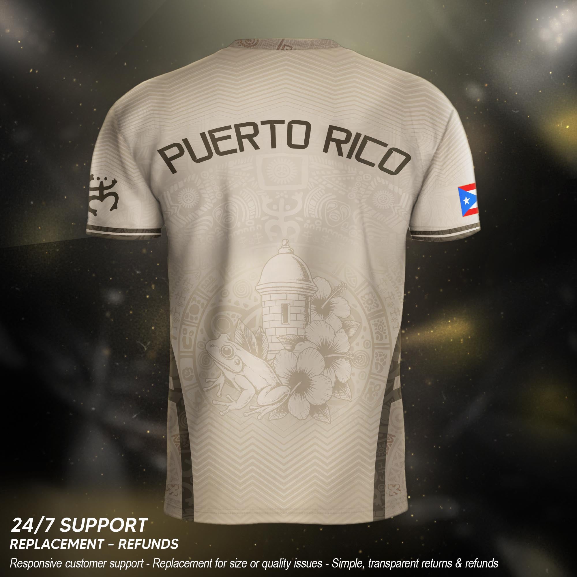 Beige Puerto Rico Soccer Jersey for Men – Puerto Rican Shirt, Puerto Rico Jerseys, Puerto Rico Shirts for Men