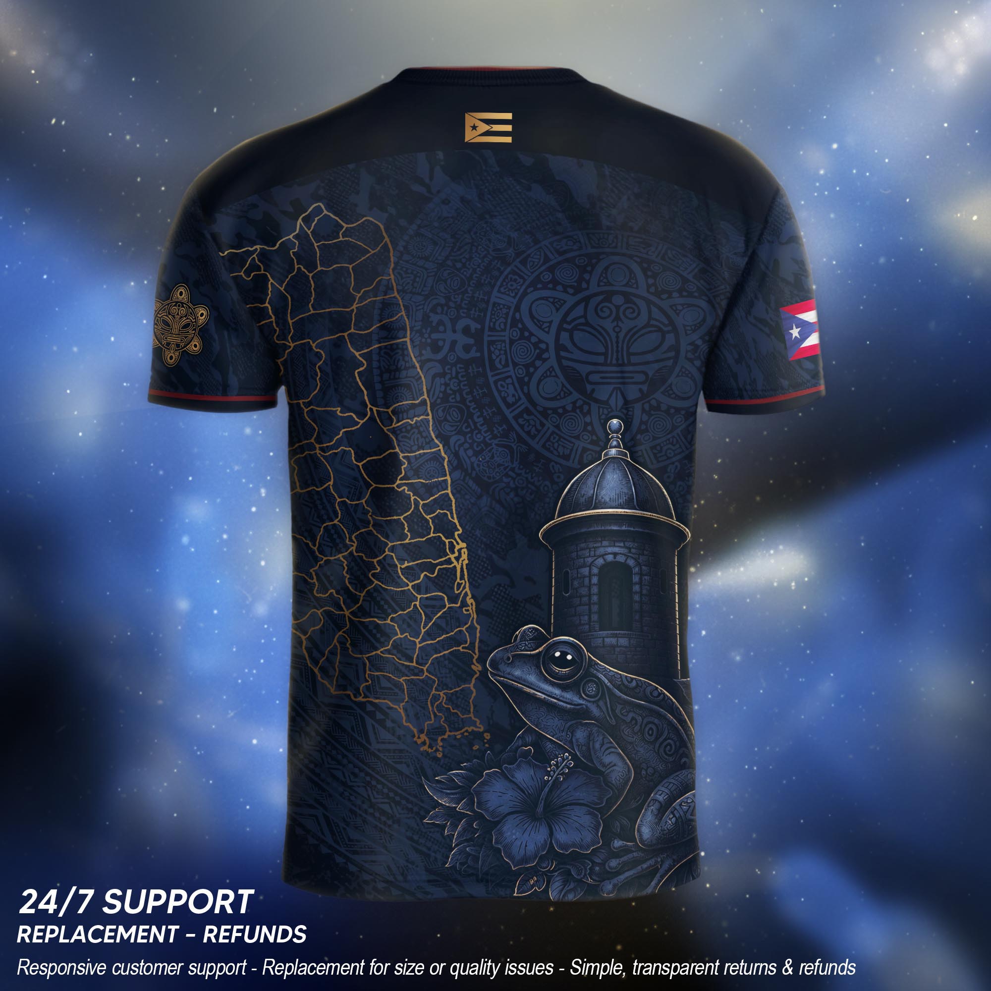 Navy Puerto Rico Soccer Jersey for Men Premium Puerto Rican Jersey Stylish Athletic Shirt Puerto Rico Shirts for Men