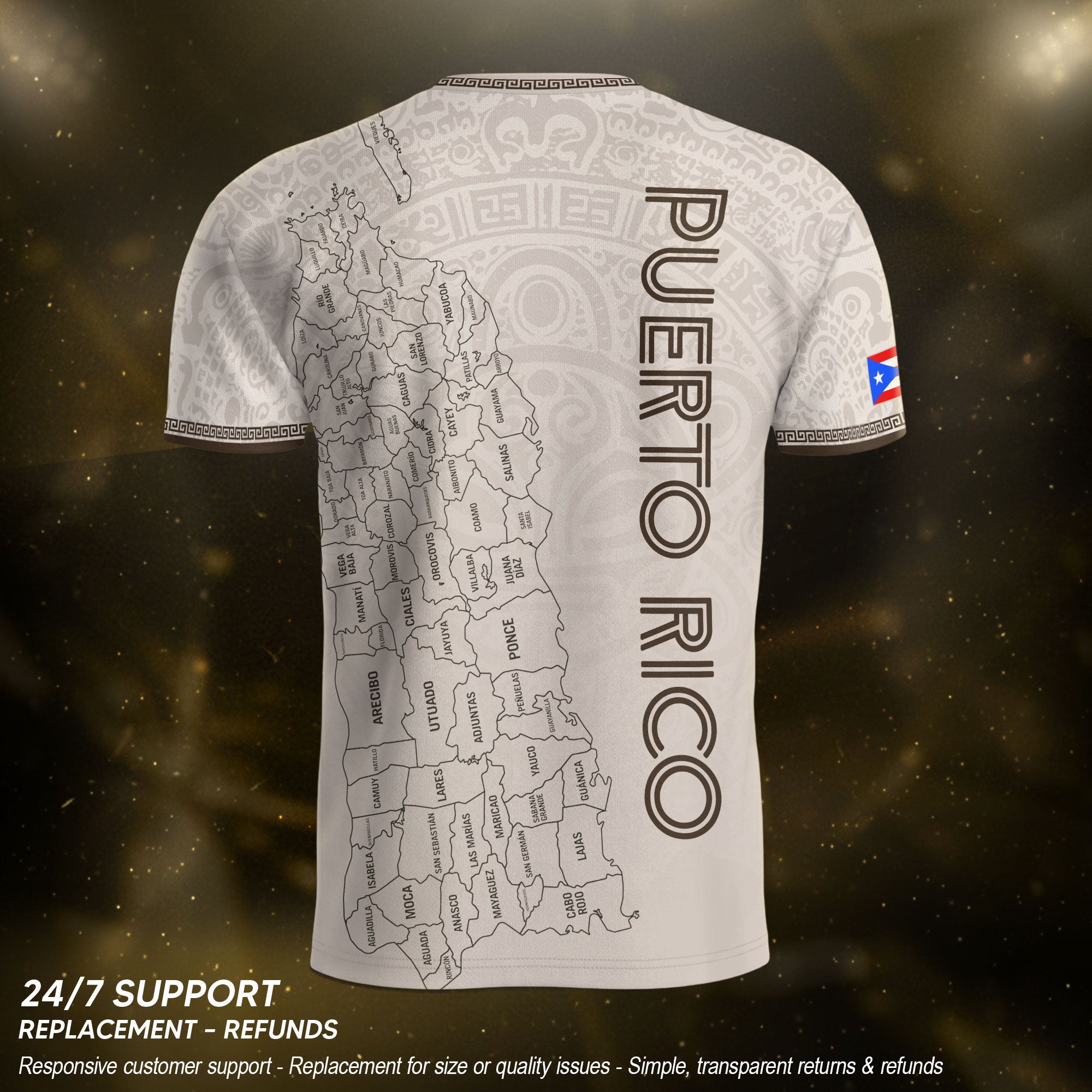Camiseta de fútbol con máscara taína boricua azul marino de Puerto Rico, bandera tribal, orgullo nacional