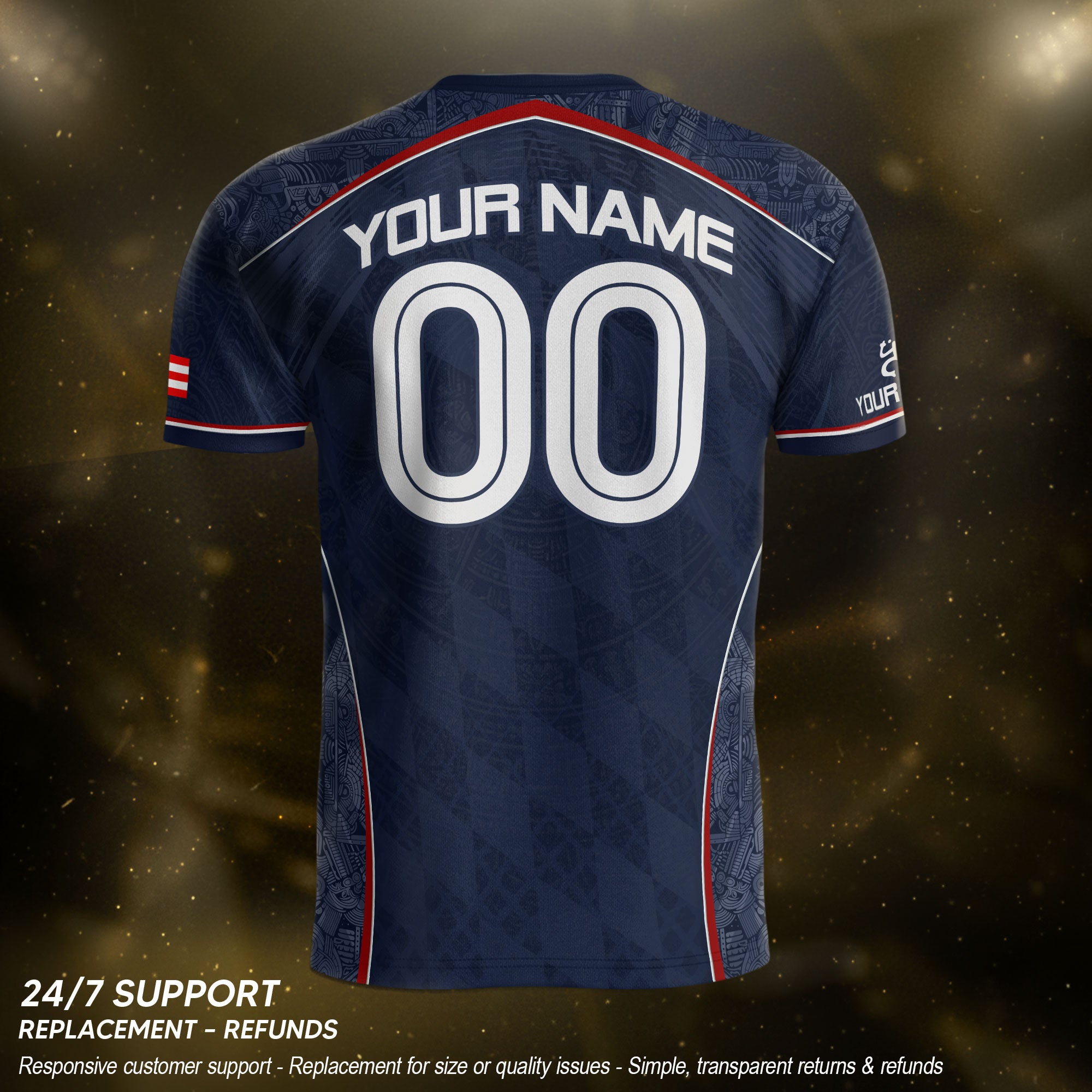 Puerto Rico Soccer Jersey Personalized Navy Blue Taino Football Shirt for Fans