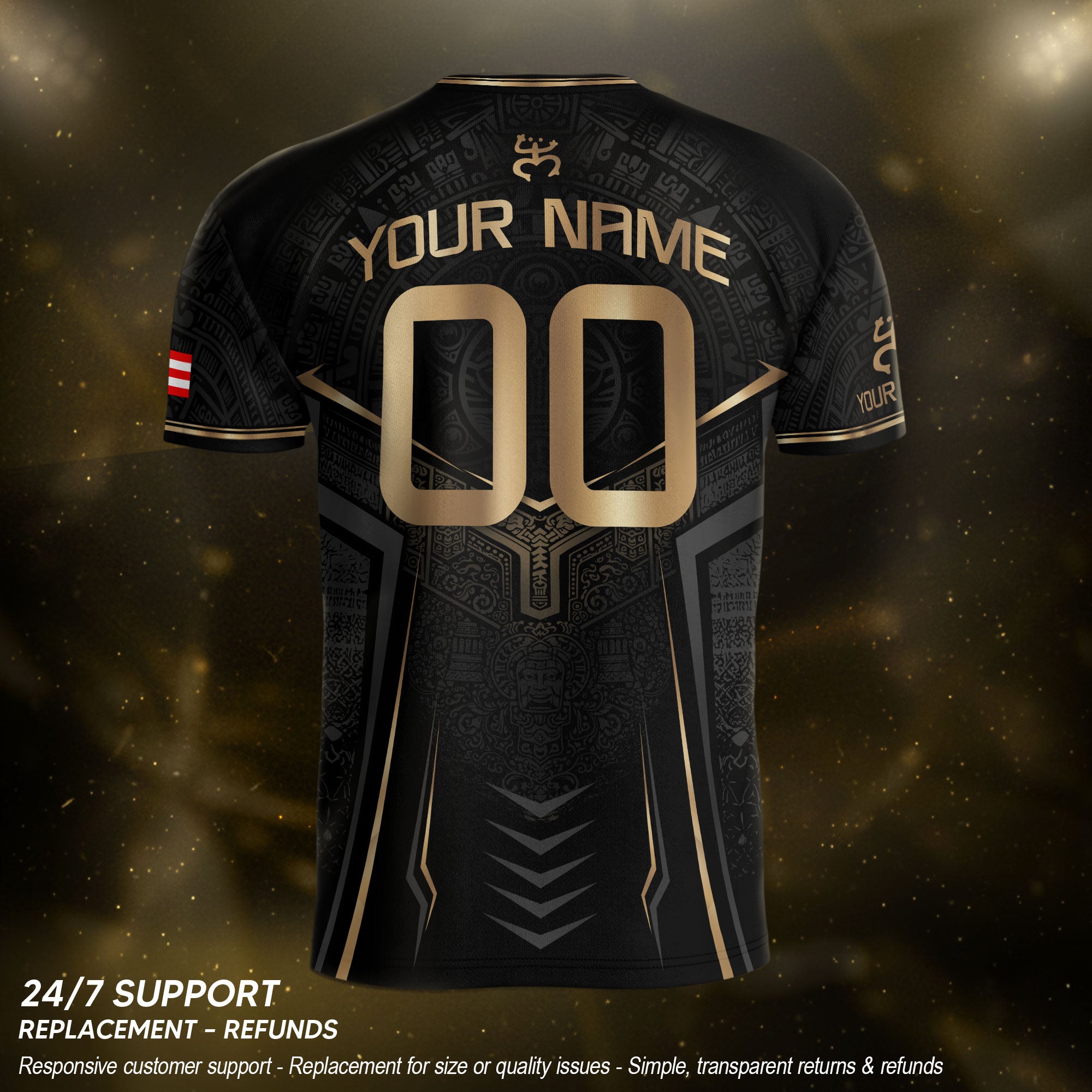 Custom Black Puerto Rico Soccer Jersey Taino Coqui Gold Frog Football Shirt