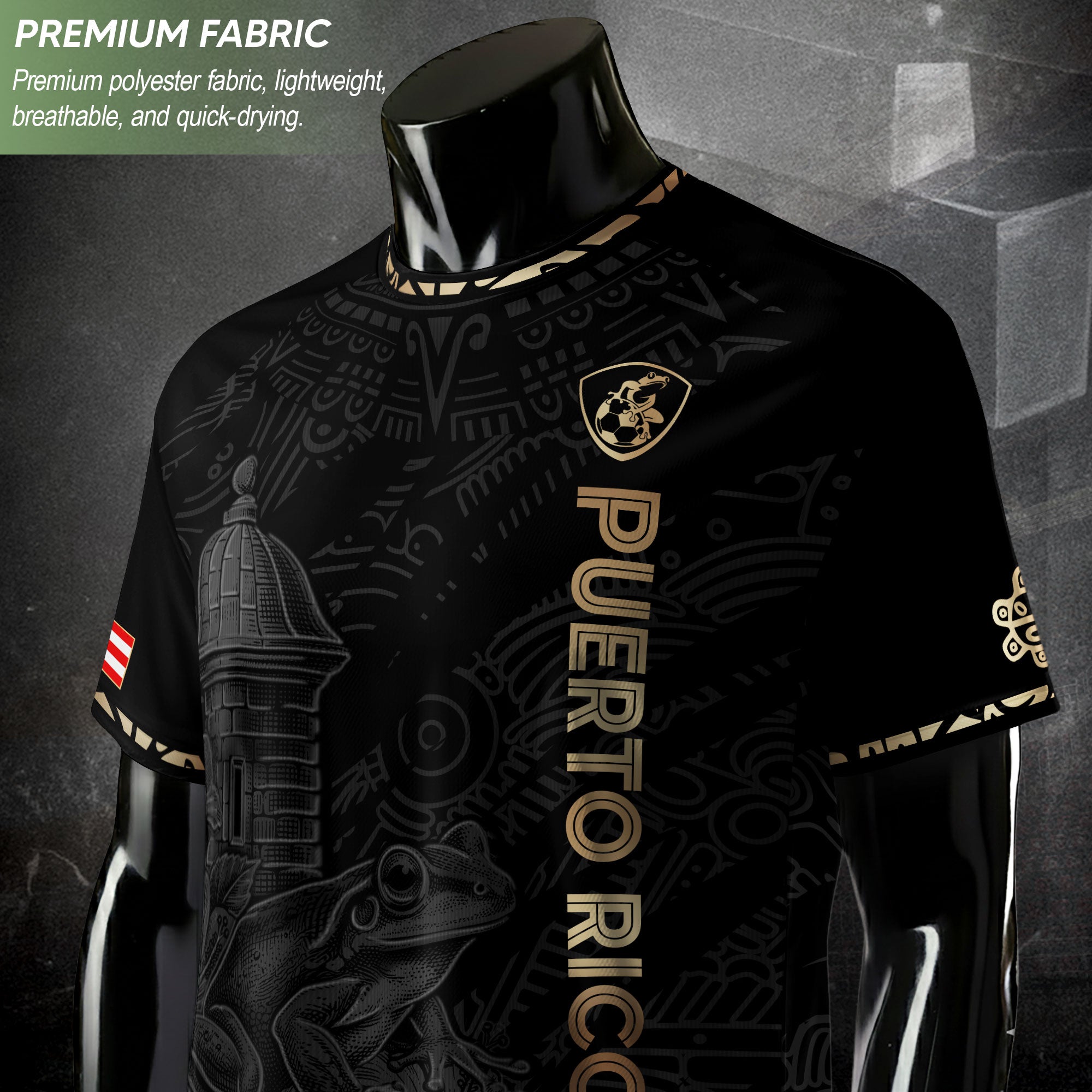 Black Puerto Rican Soccer Jersey for Men Puerto Rico Jersey Men Puerto Rican Jersey Mens Soccer Shirt