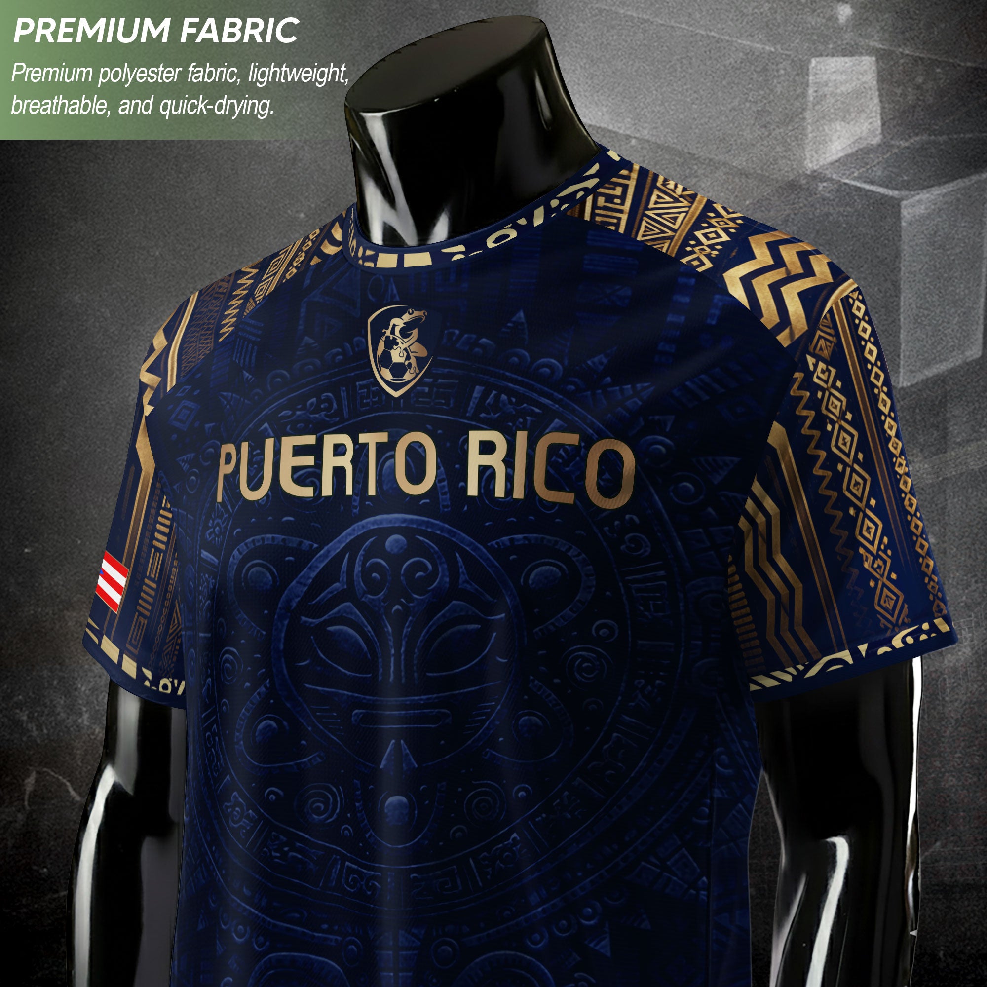 Navy Puerto Rican Soccer Jersey for Men Puerto Rico Jersey Men Puerto Rico Soccer Shirt Mens