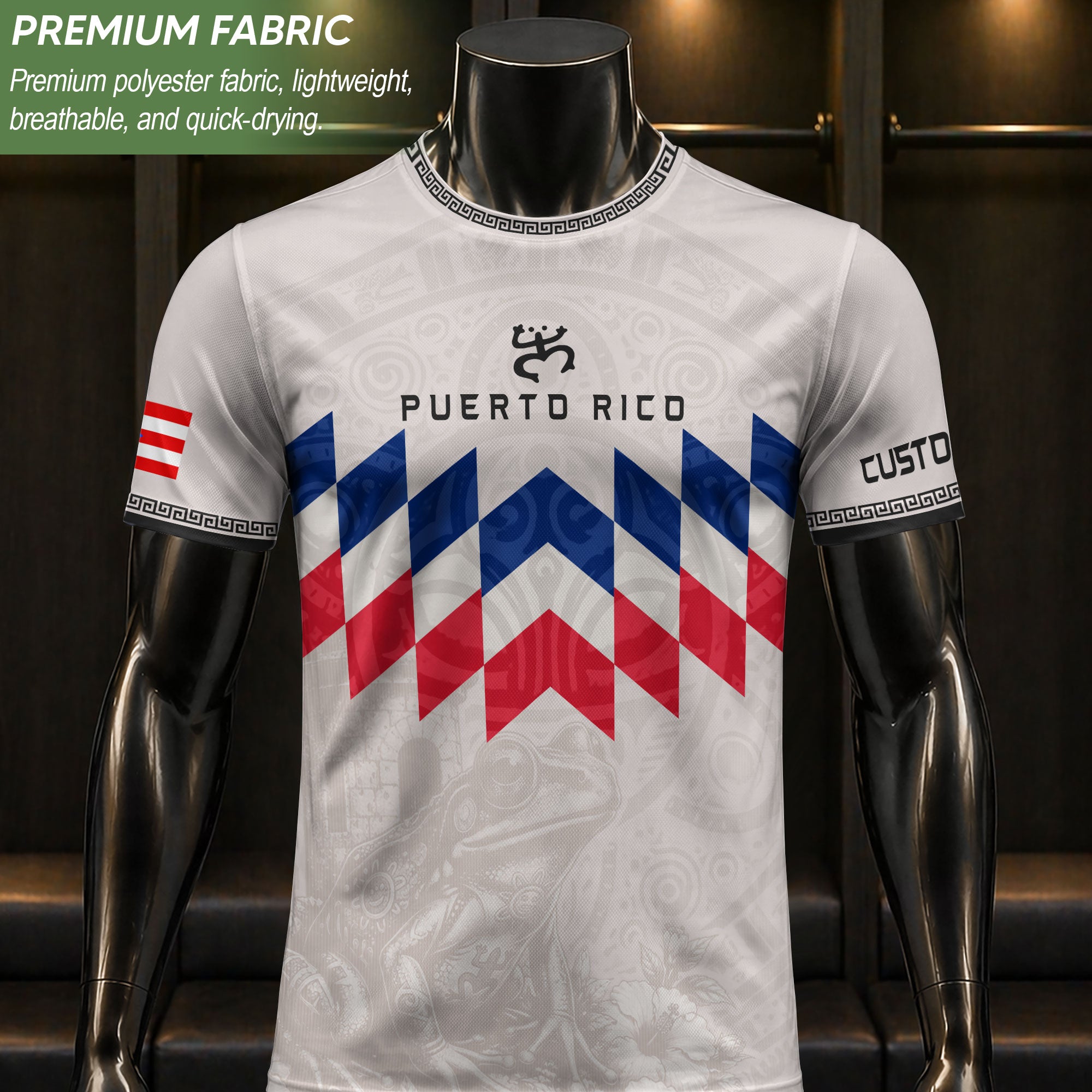 Custom Puerto Rico Soccer Jersey White – Puerto Rico Shirt, Puerto Rican Jersey Men & Women