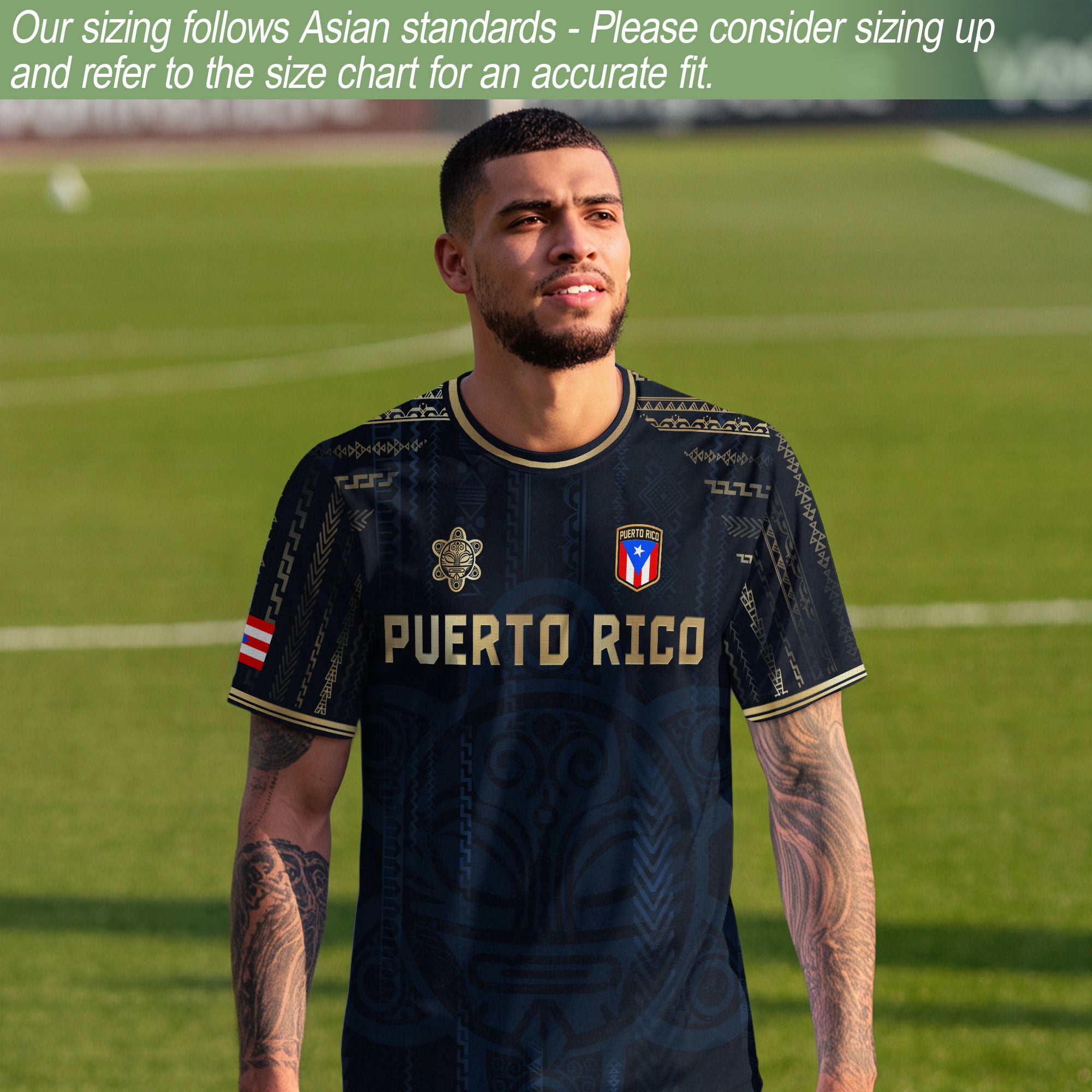 Puerto Rico Navy Gold Coqui Frog Taino Sun National Heritage Boricua Camiseta de fútbol