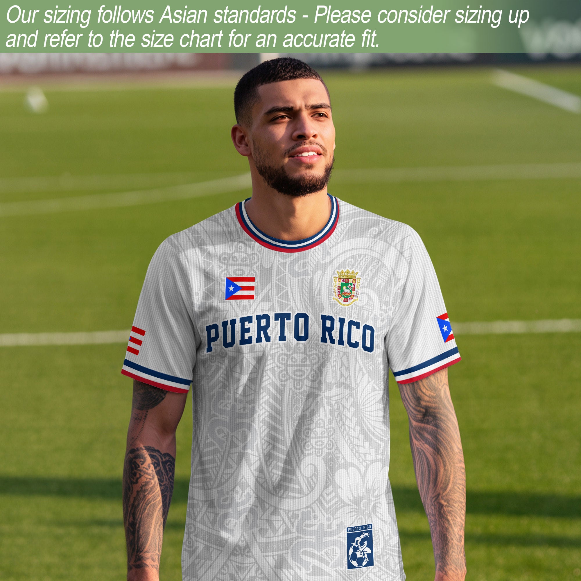 Puerto Rico Blanco Azul Boricua Coqui Rana Tribal Taino Nacional Orgullo Camiseta de Fútbol