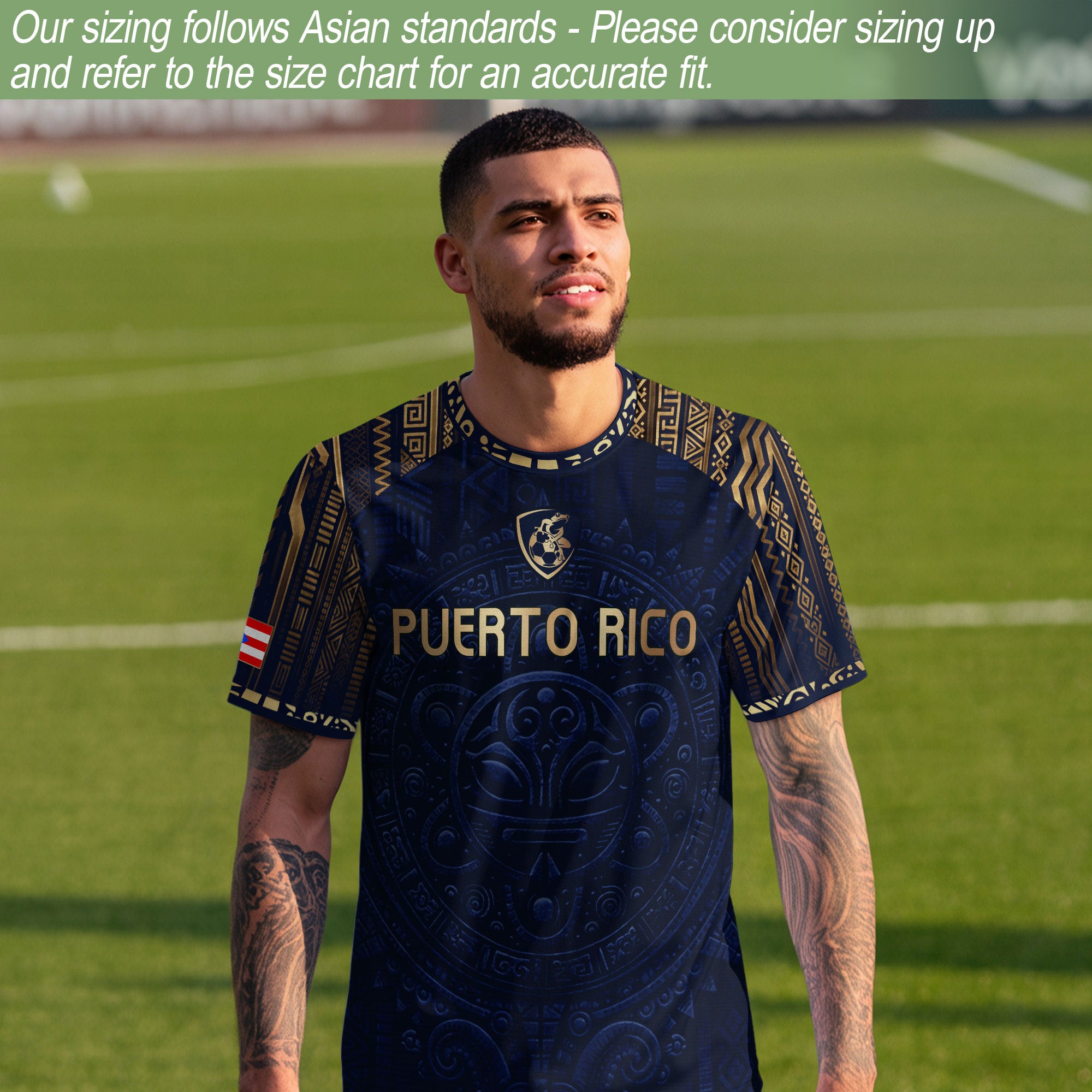 Navy Puerto Rican Soccer Jersey for Men Puerto Rico Jersey Men Puerto Rico Soccer Shirt Mens