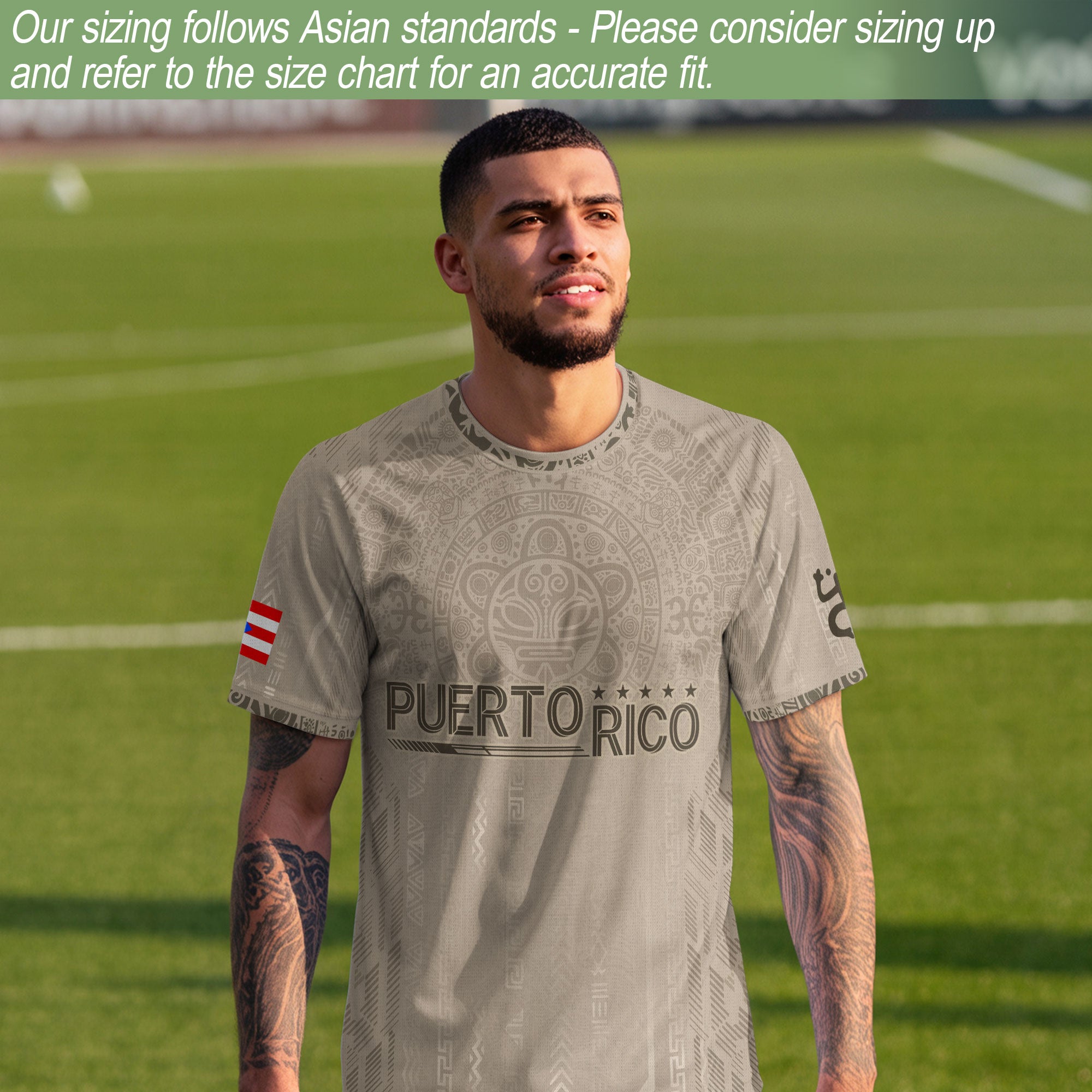 Puerto Rico Soccer Jersey Beige Premium for Men – Puerto Rican Shirt, Puerto Rico Jerseys for Men