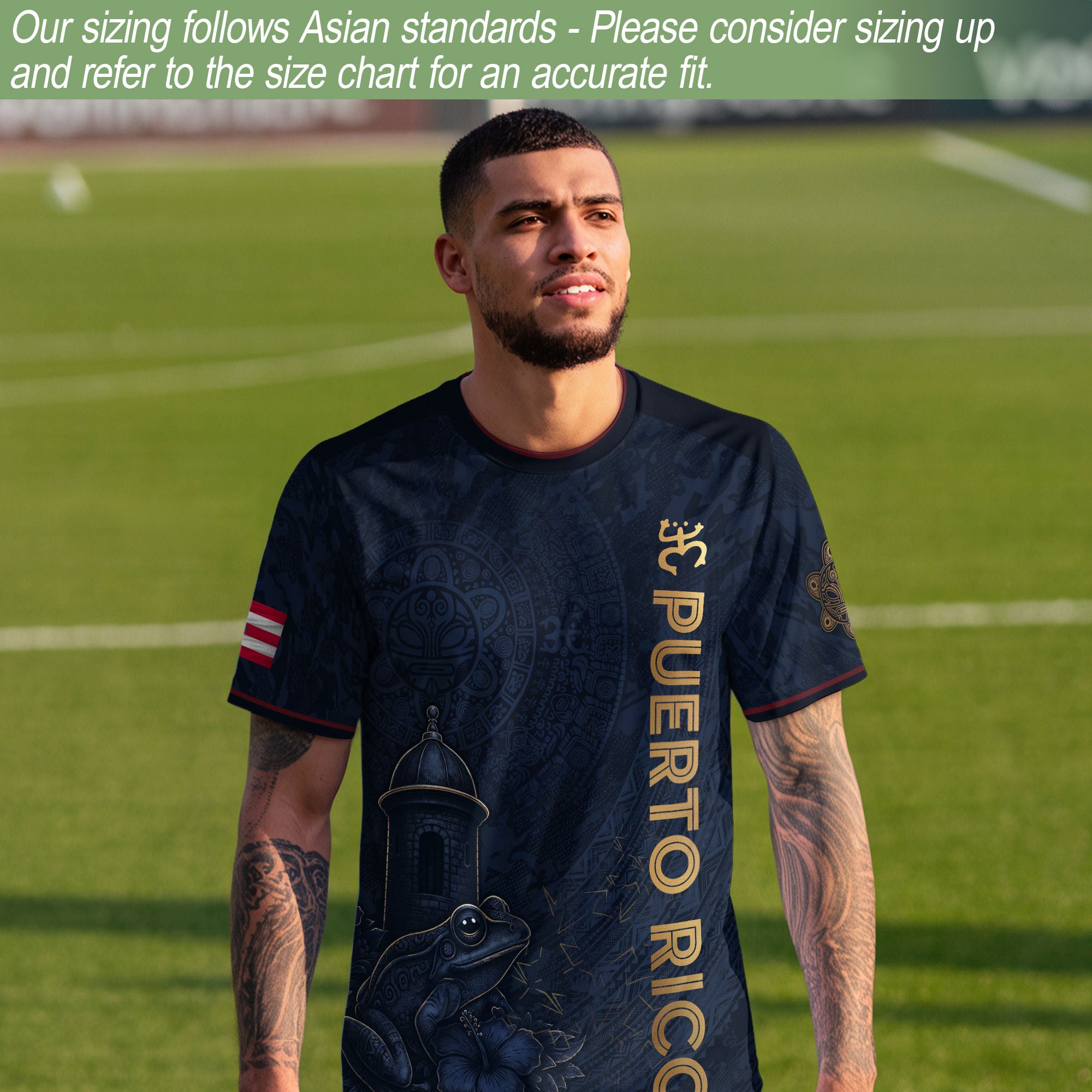 Navy Puerto Rico Soccer Jersey for Men Premium Puerto Rican Jersey Stylish Athletic Shirt Puerto Rico Shirts for Men